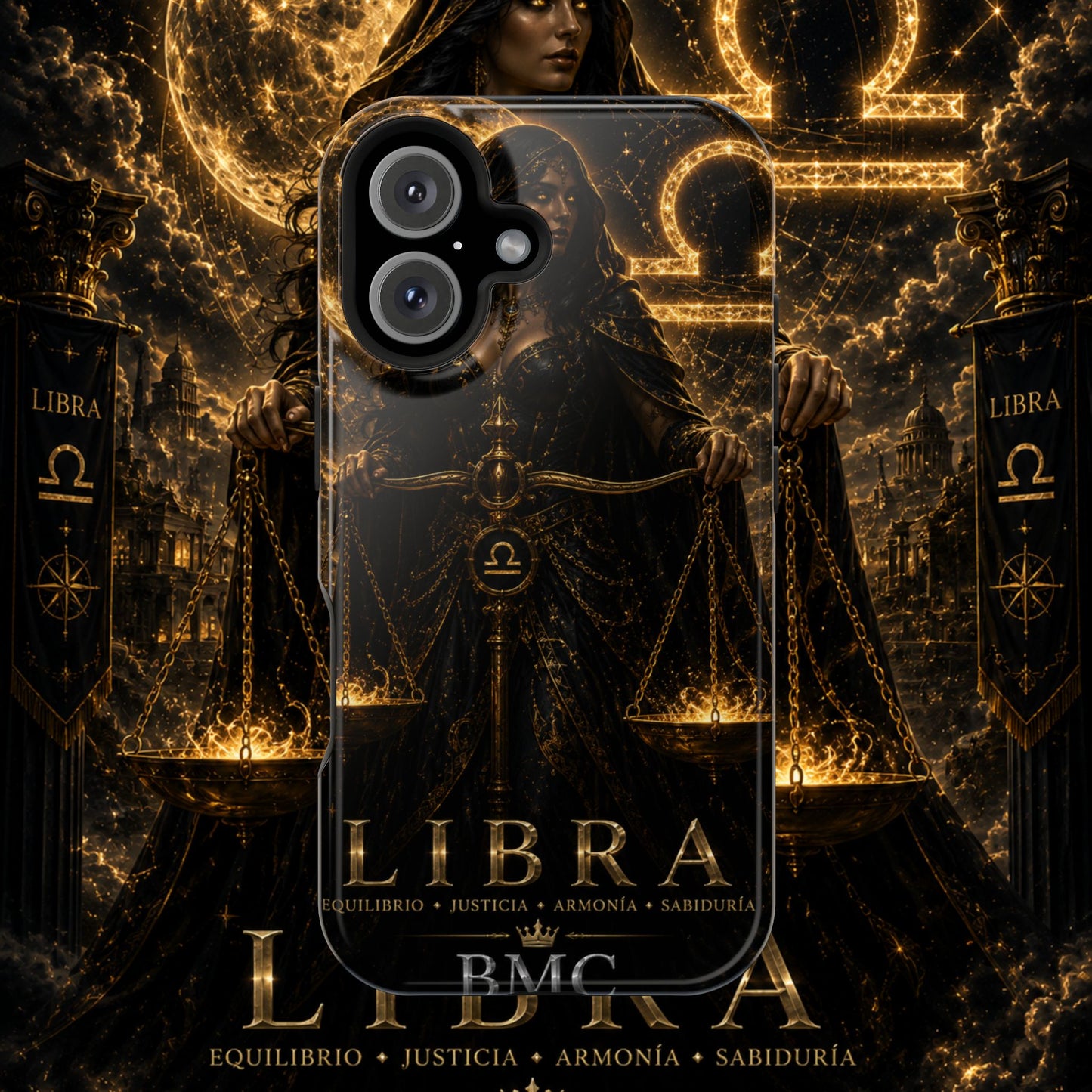 "Funda Magnética Reforzada libra– La Guardiana del Equilibrio"