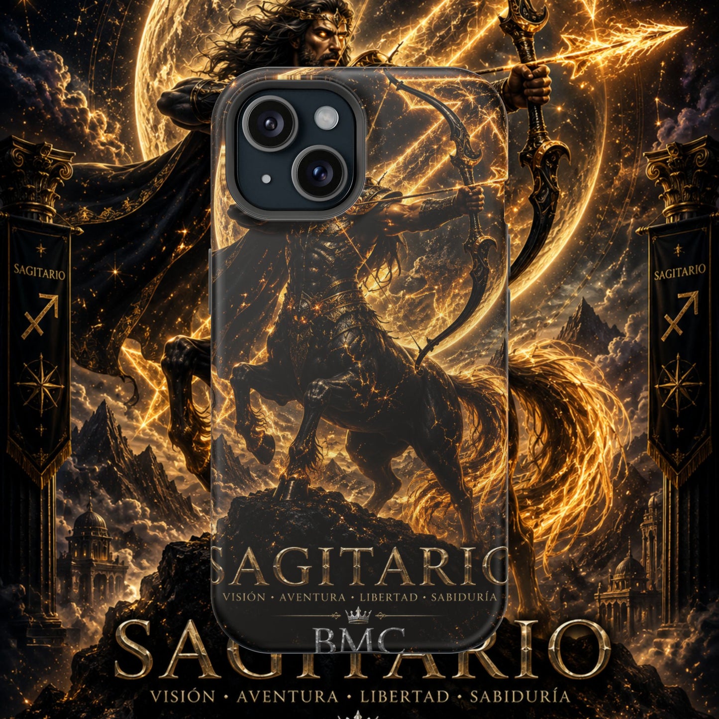 "Funda Magnética Reforzada Sagitario – El Cazador del Horizonte"