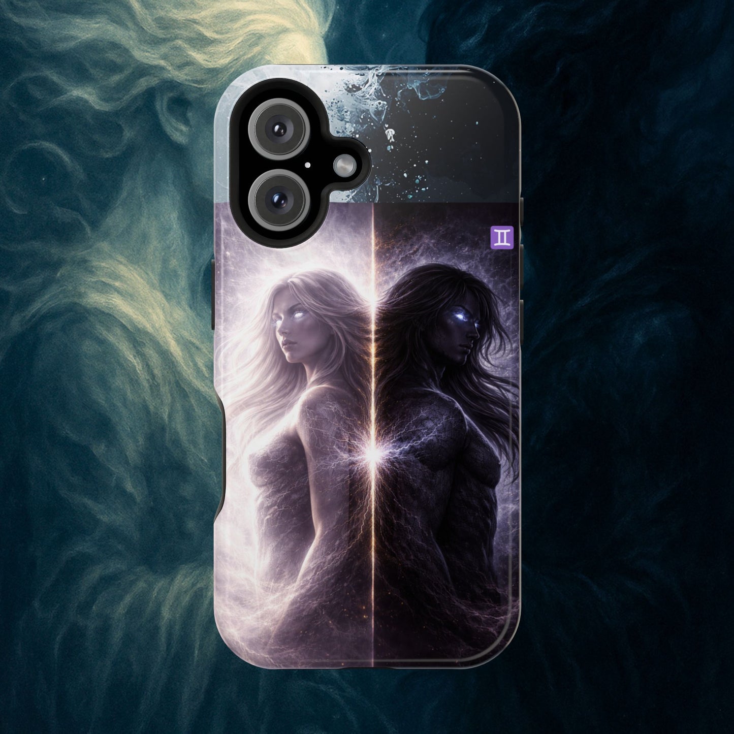 "Funda Magnética Reforzada♊ Géminis — Reflejo del alma dividida"
