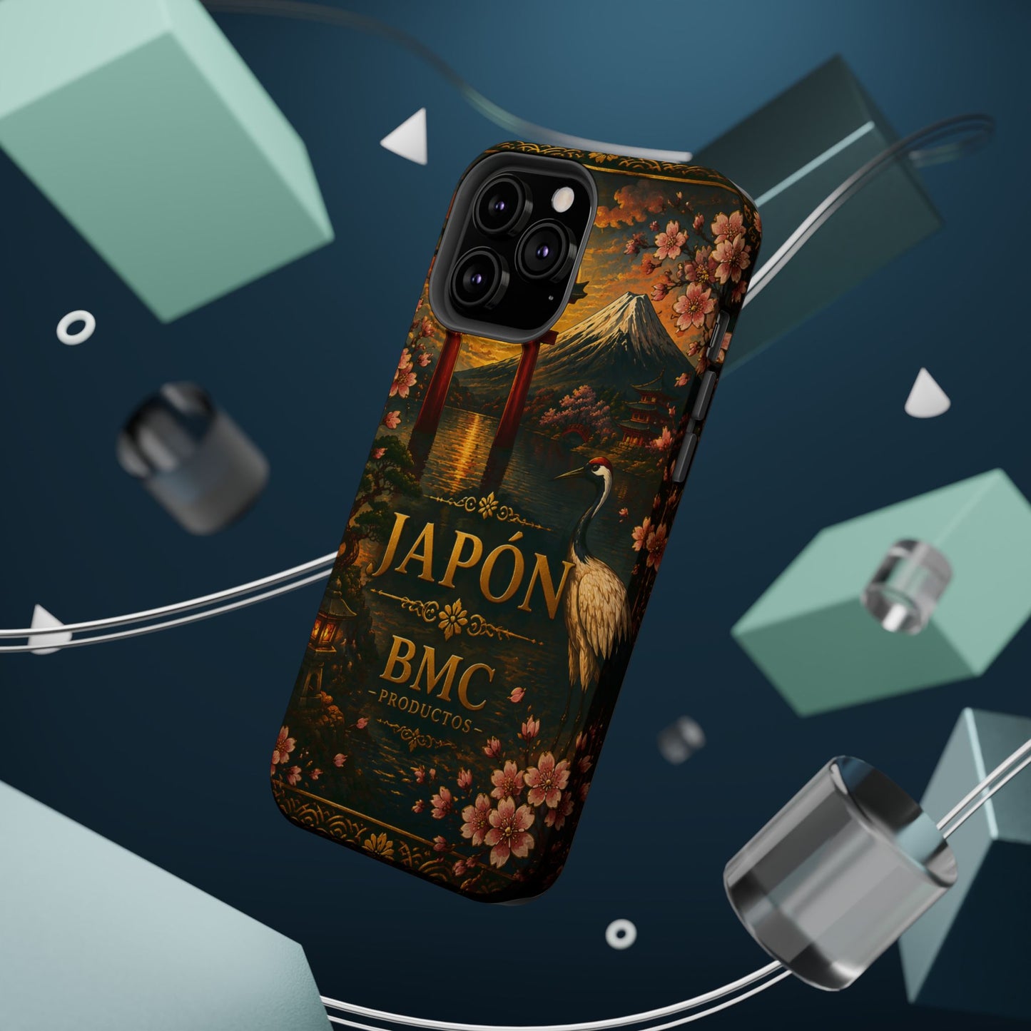 "Funda Magnética Reforzada Japón: Tradición entre Cerezos y Montañas 🌸⛩️🗻"