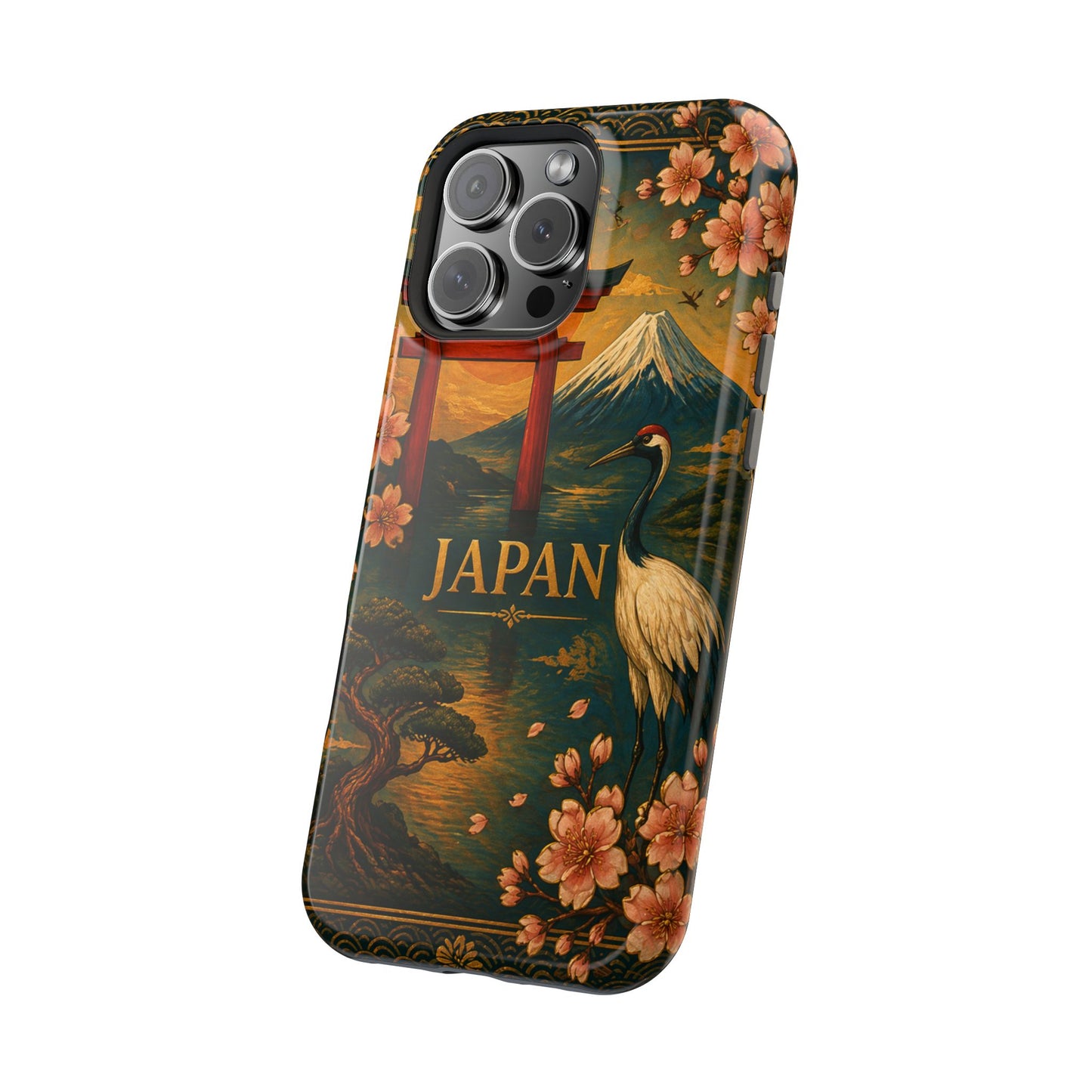 "Funda Magnética Reforzada Japón: Tradición entre Cerezos y Montañas 🌸⛩️🗻"