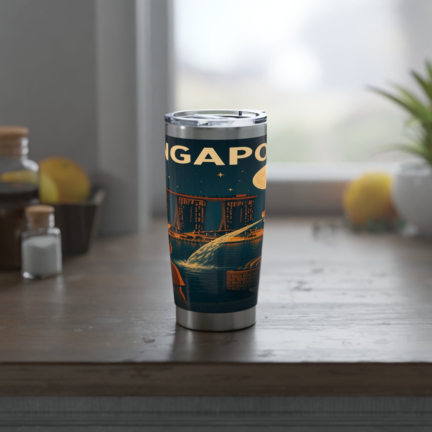 "Vaso Térmico Vagabond 20oz Singapur 🌆 – Futuro, cultura y naturaleza en un solo lugar"