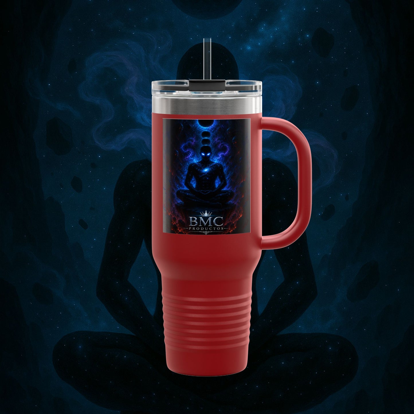 "Taza de viaje aislada 🌌 Nok Tael, el Destello del Vacío"