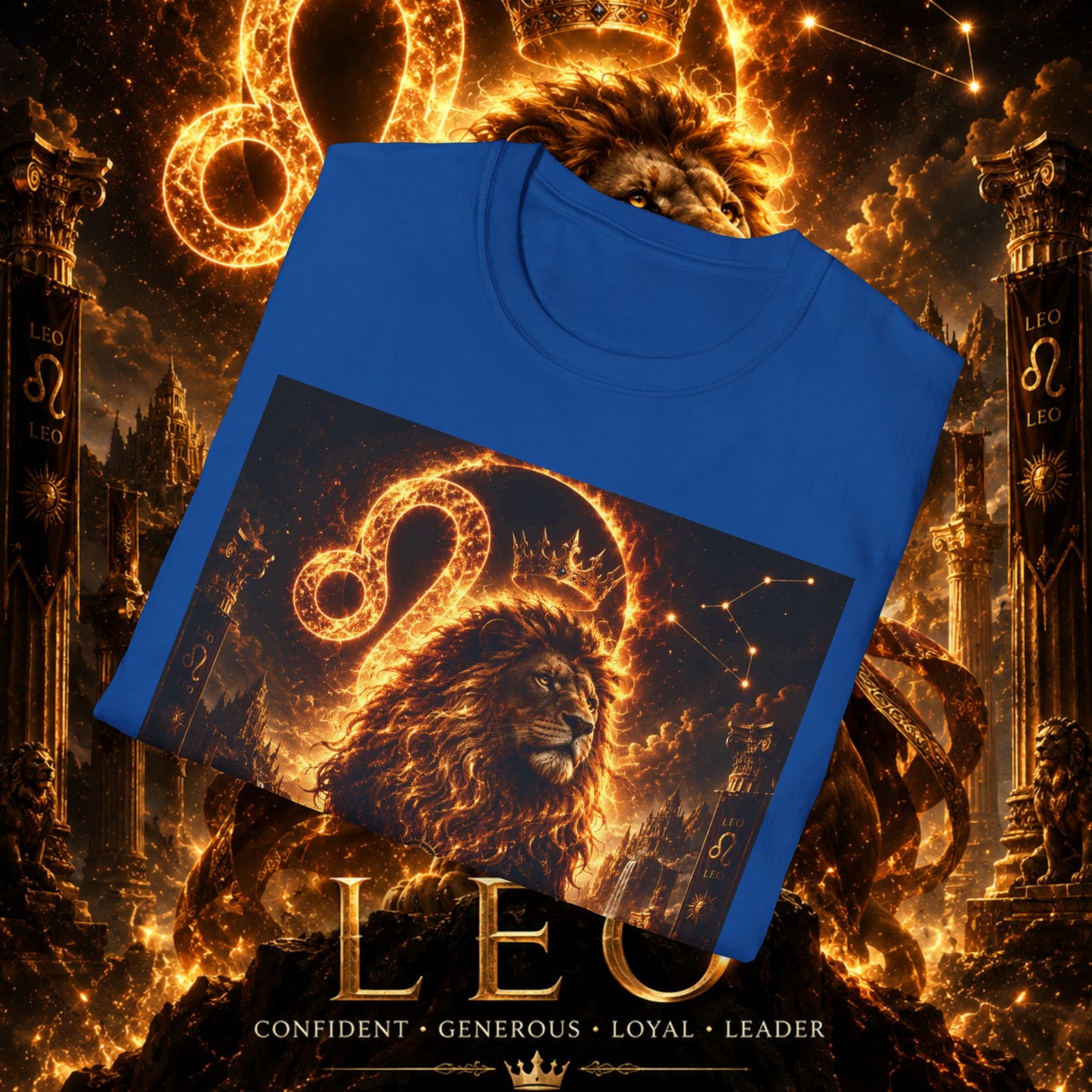 "Camiseta ♌ Leo — Soberano del fuego eterno"
