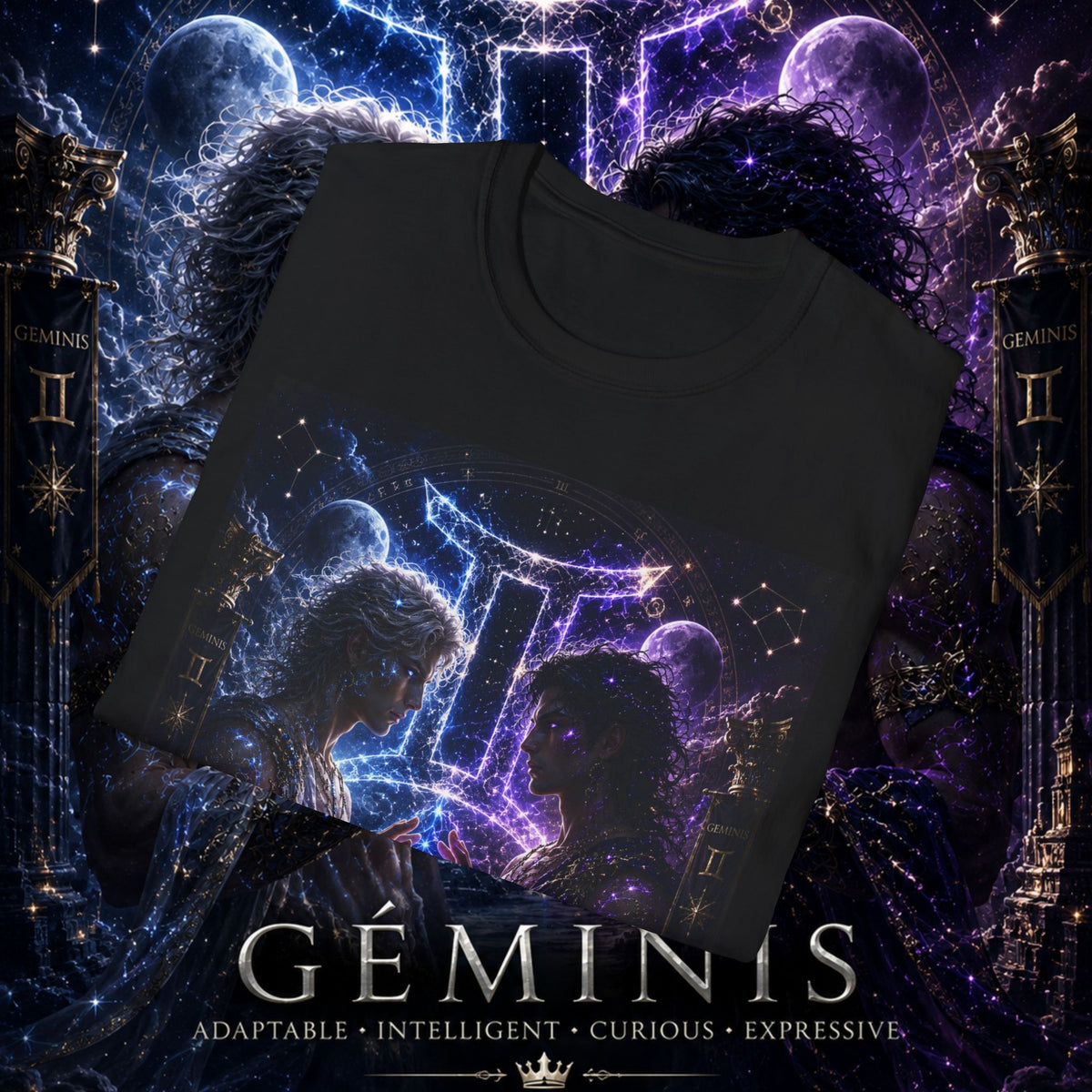 "Camiseta ♊ Géminis — Reflejo del alma dividida"