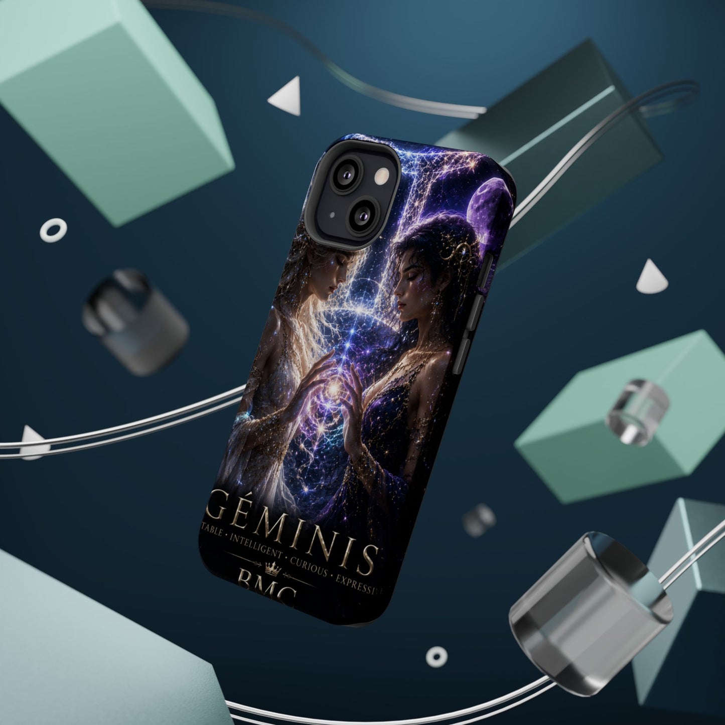 "Funda Magnética Reforzada♊ Géminis M— Reflejo del alma dividida"