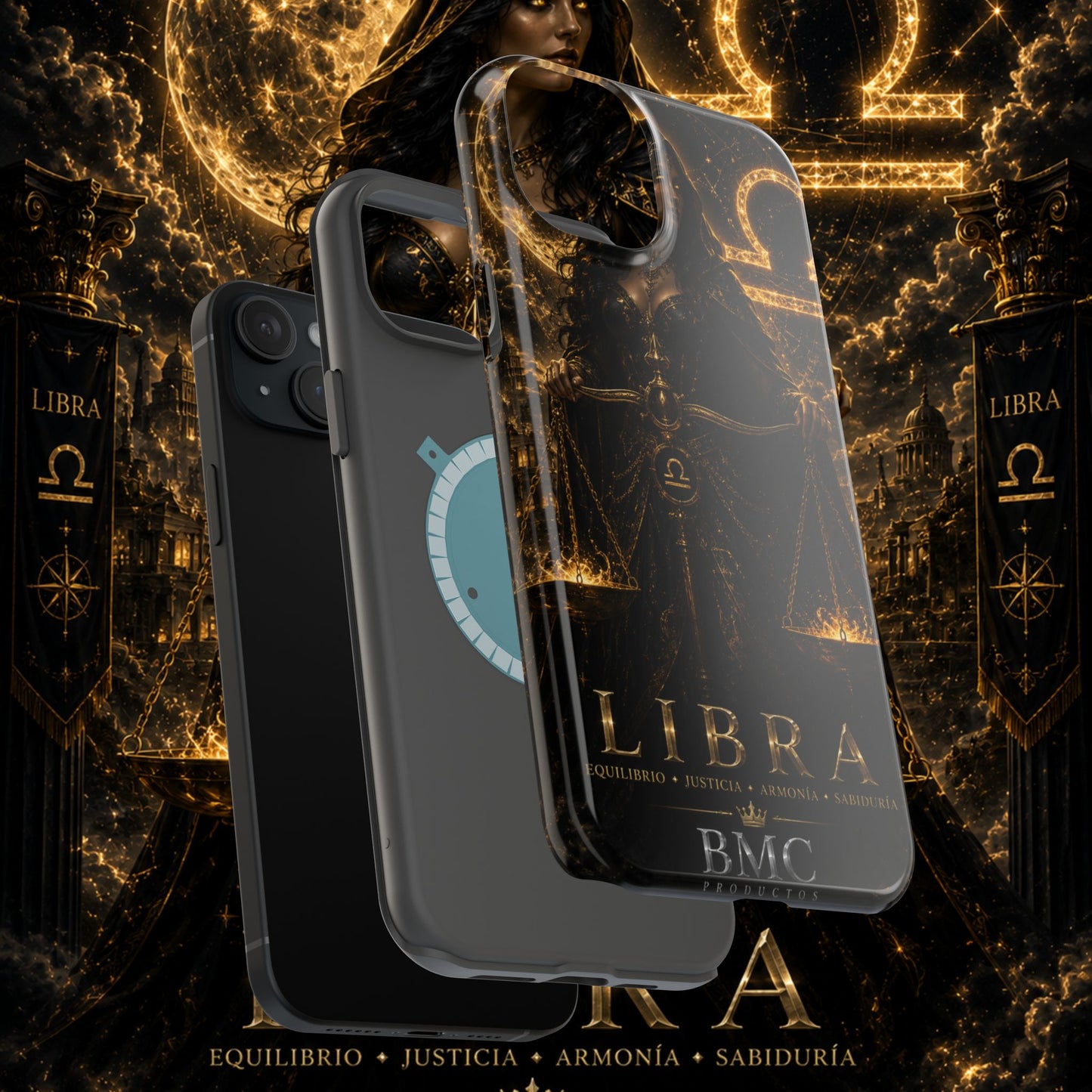 "Funda Magnética Reforzada libra– La Guardiana del Equilibrio"