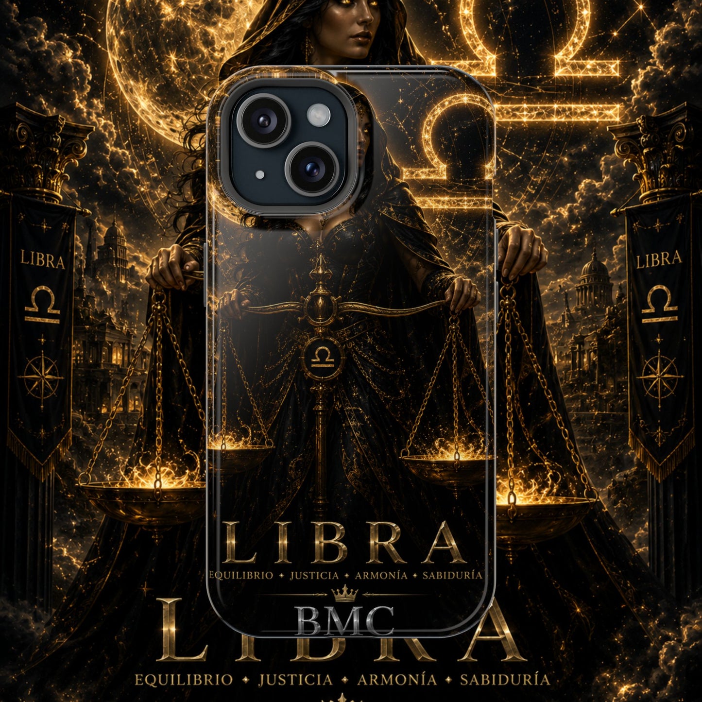 "Funda Magnética Reforzada libra– La Guardiana del Equilibrio"