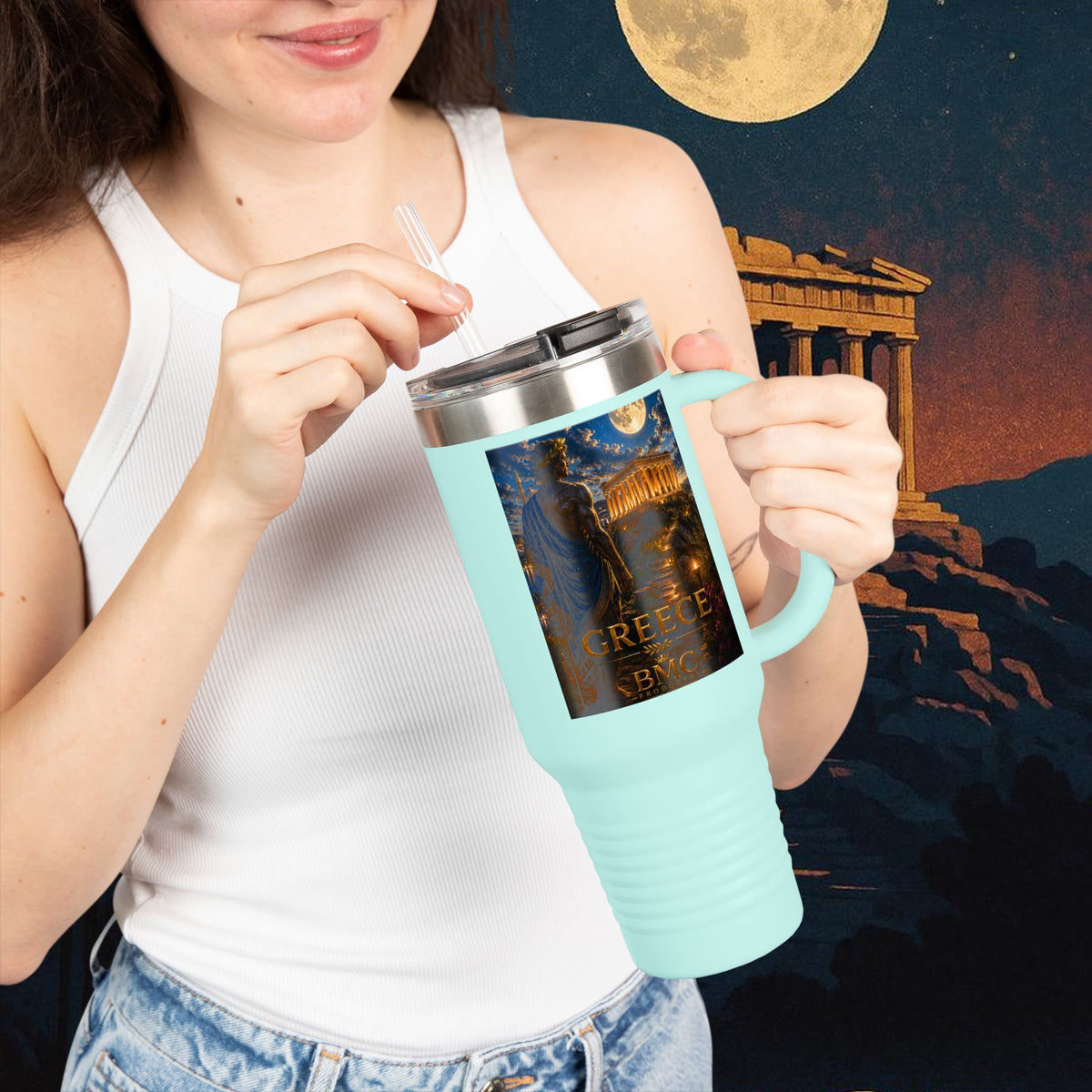"taza de Viaje Aislada Grecia: Cuna de Dioses, Maravillas y Filosofía 🌊🏛️⚡"