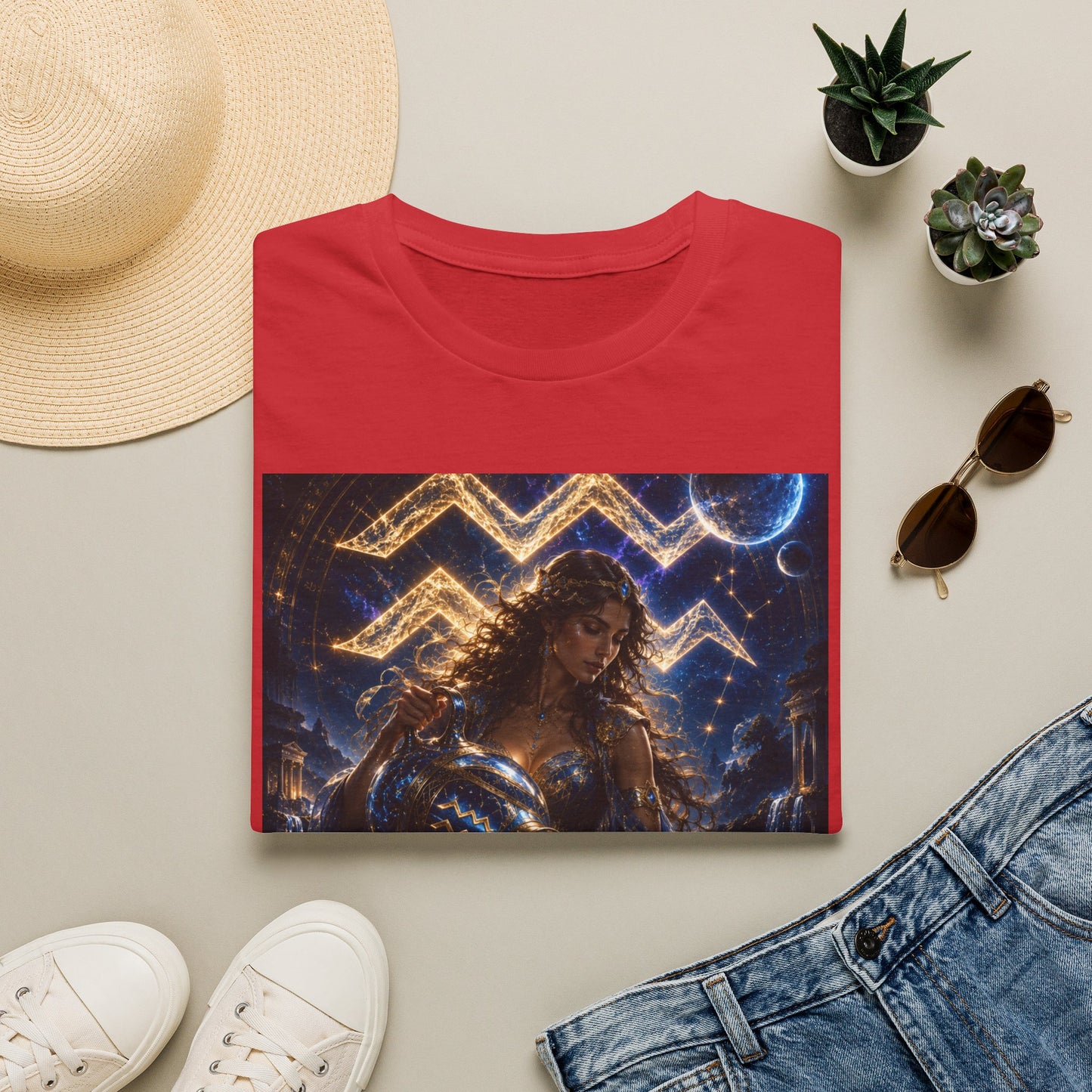 "Camiseta ♒ ACUARIO M– La Visionaria del Cielo y el Agua"