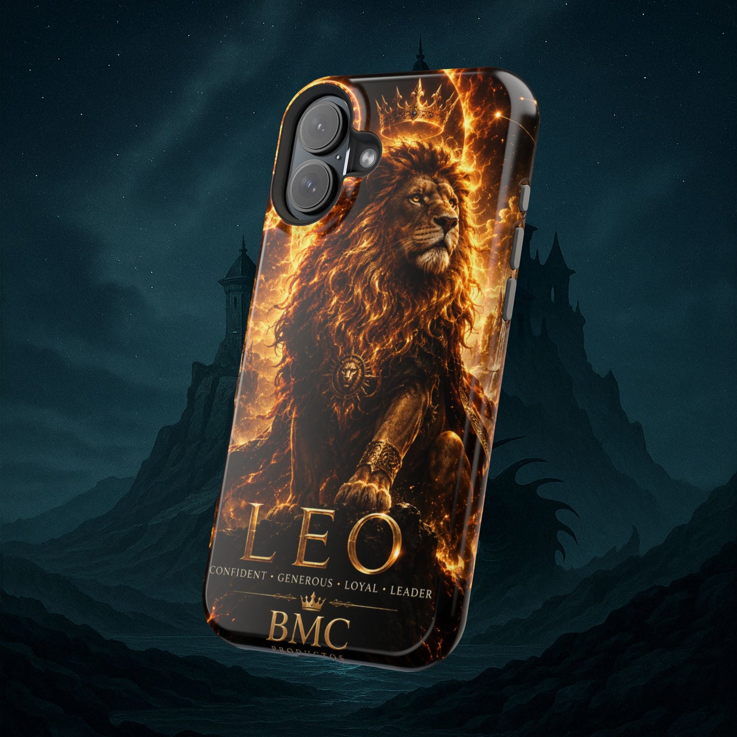 "Funda Magnética Reforzada ♌ Leo — Soberano del fuego eterno"