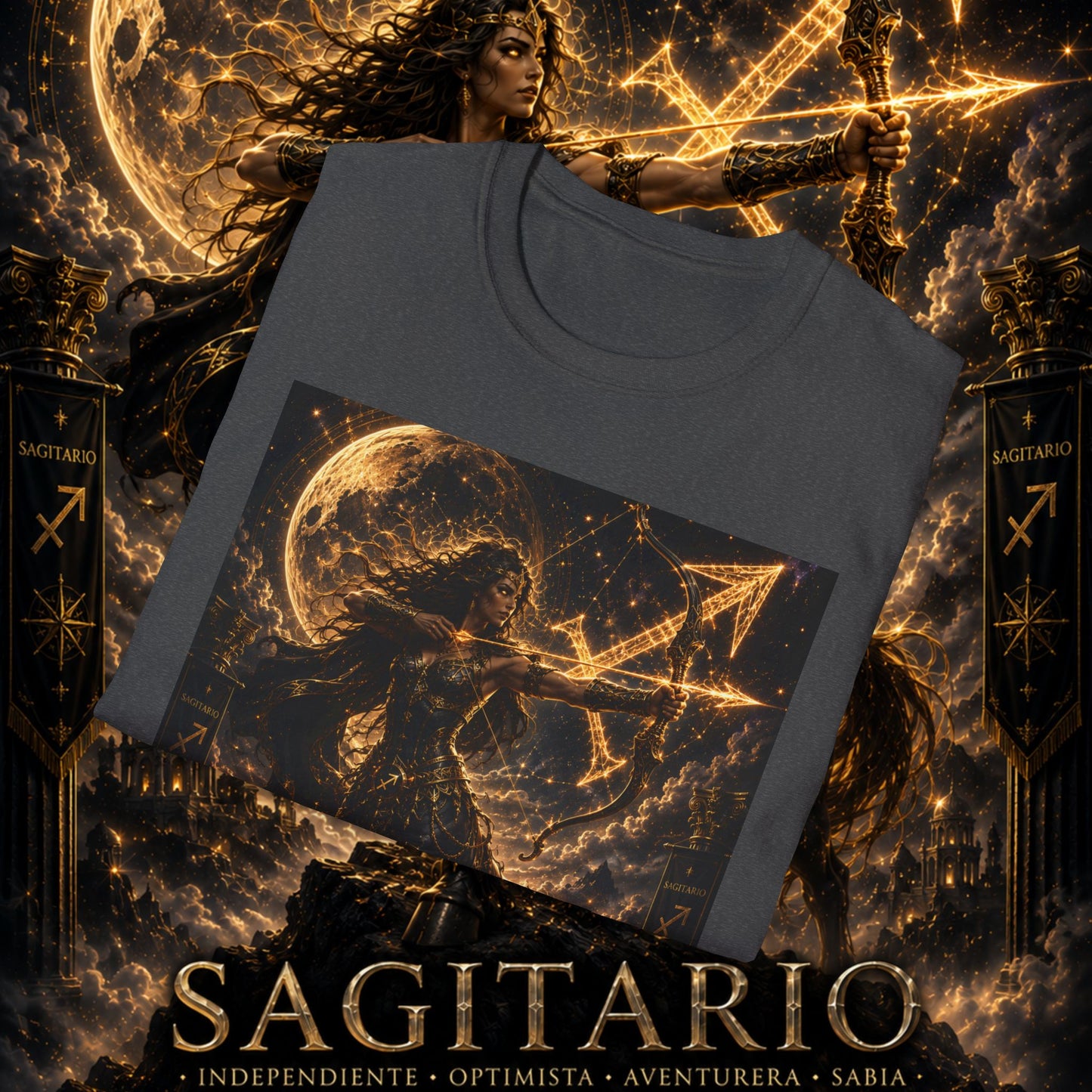 "Camiseta Sagitario M – La Cazadora del Horizonte"