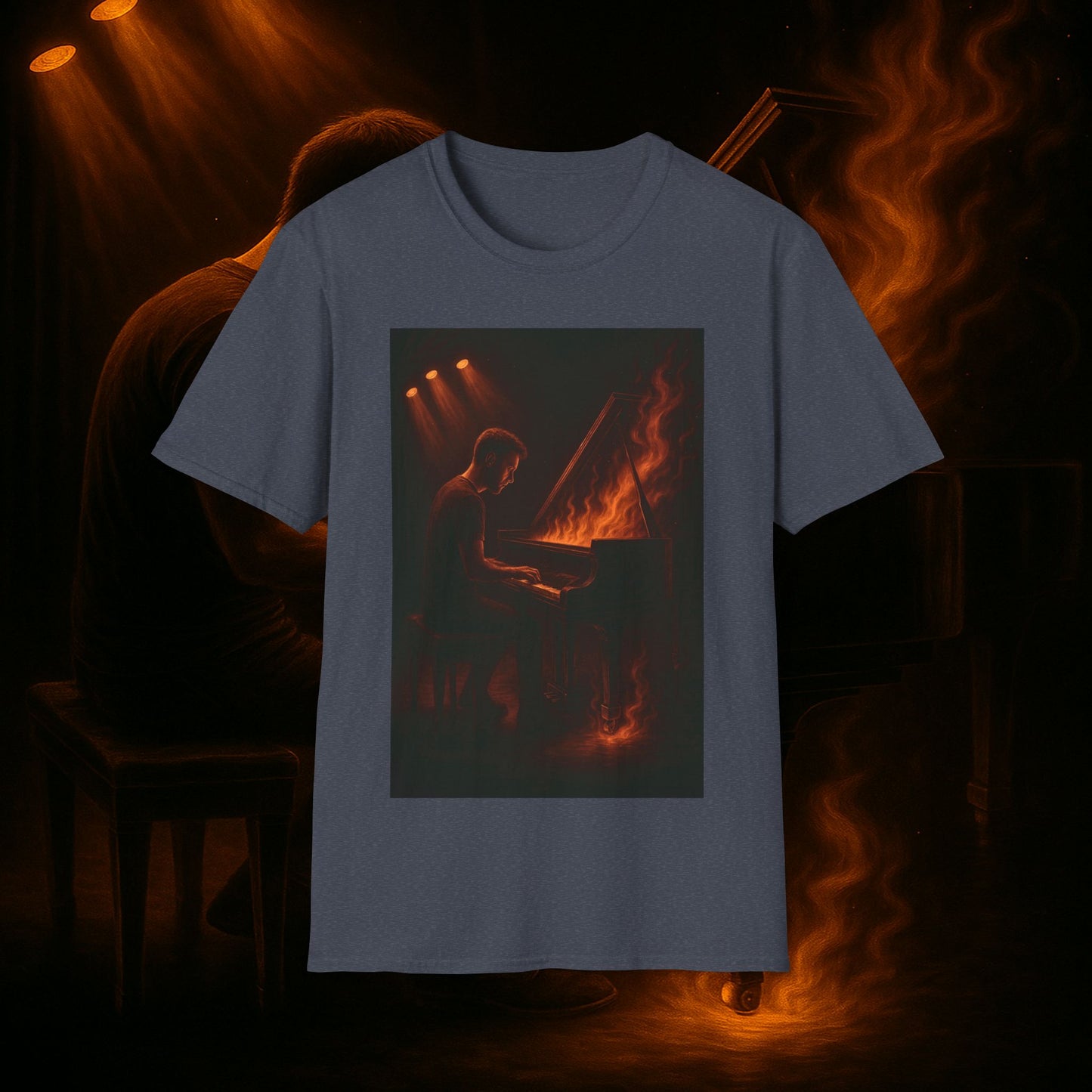 "Camiseta piano 🎹🔥Cuando las manos arden… el alma canta.” 🔥🎹