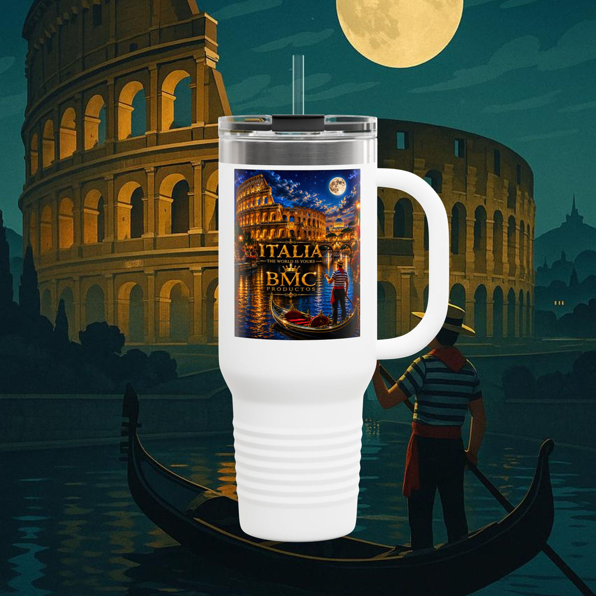 "taza de Viaje Aislada Italia: Arte, Pasión y Sabores Eternos 🎨🍝🏛️"