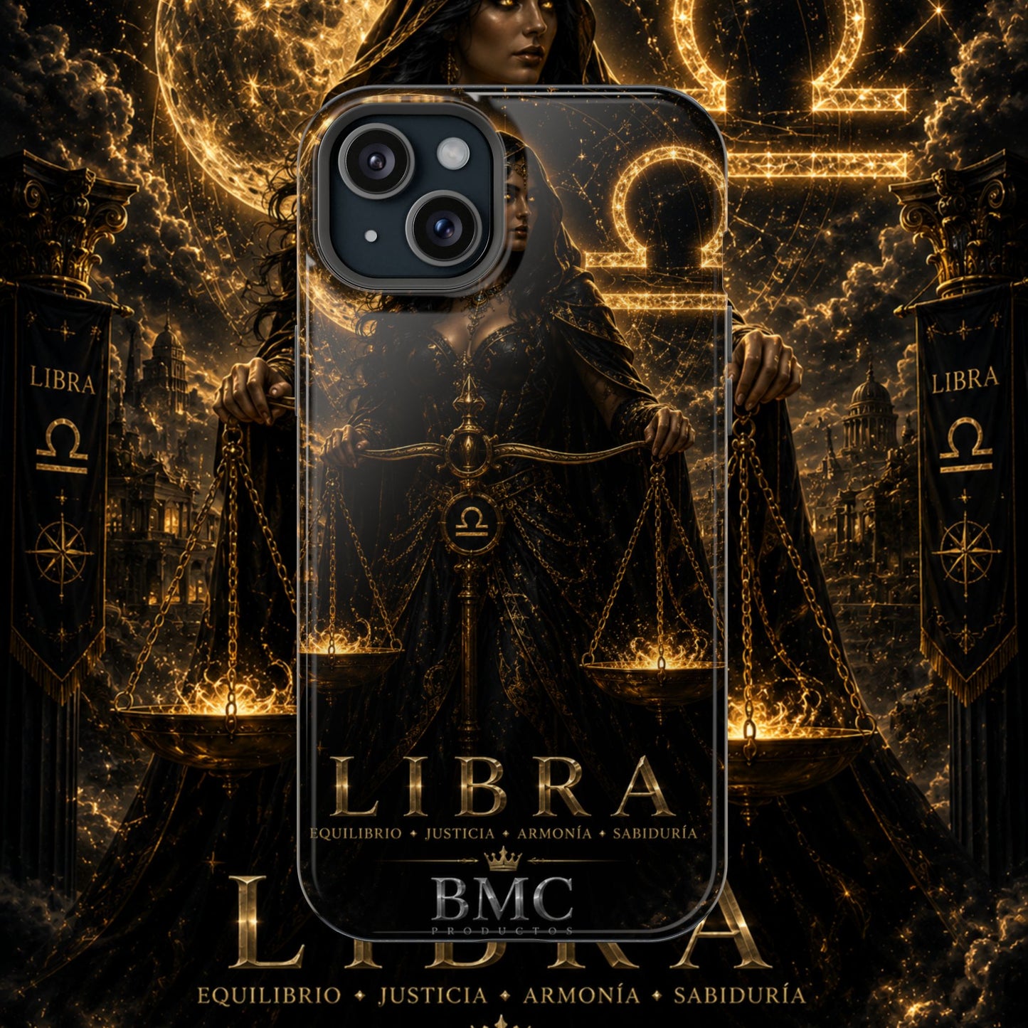 "Funda Magnética Reforzada libra– La Guardiana del Equilibrio"