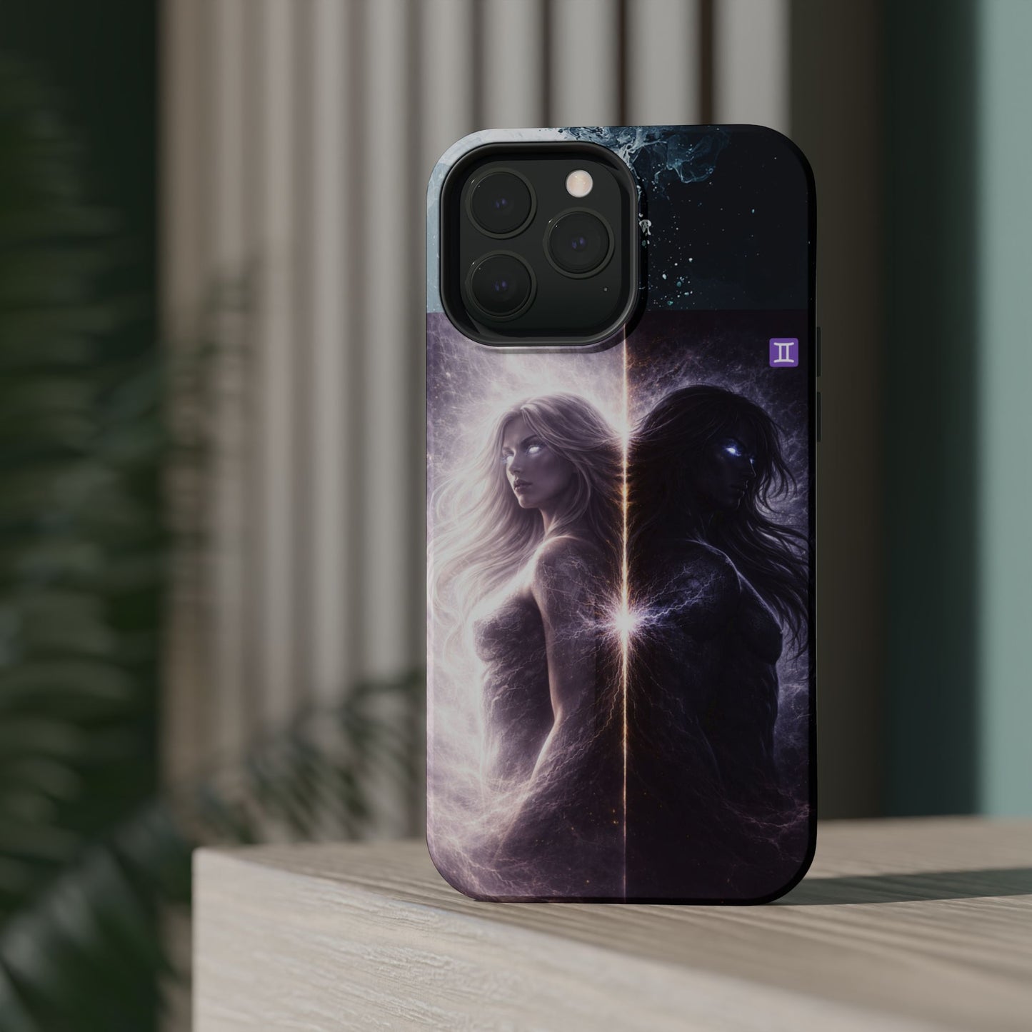 "Funda Magnética Reforzada♊ Géminis — Reflejo del alma dividida"