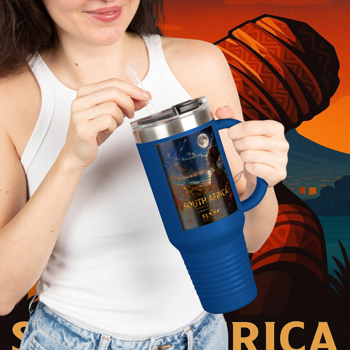 "taza de Viaje Aislada Sudáfrica 🌍 – Un mundo de aventuras y diversidad"