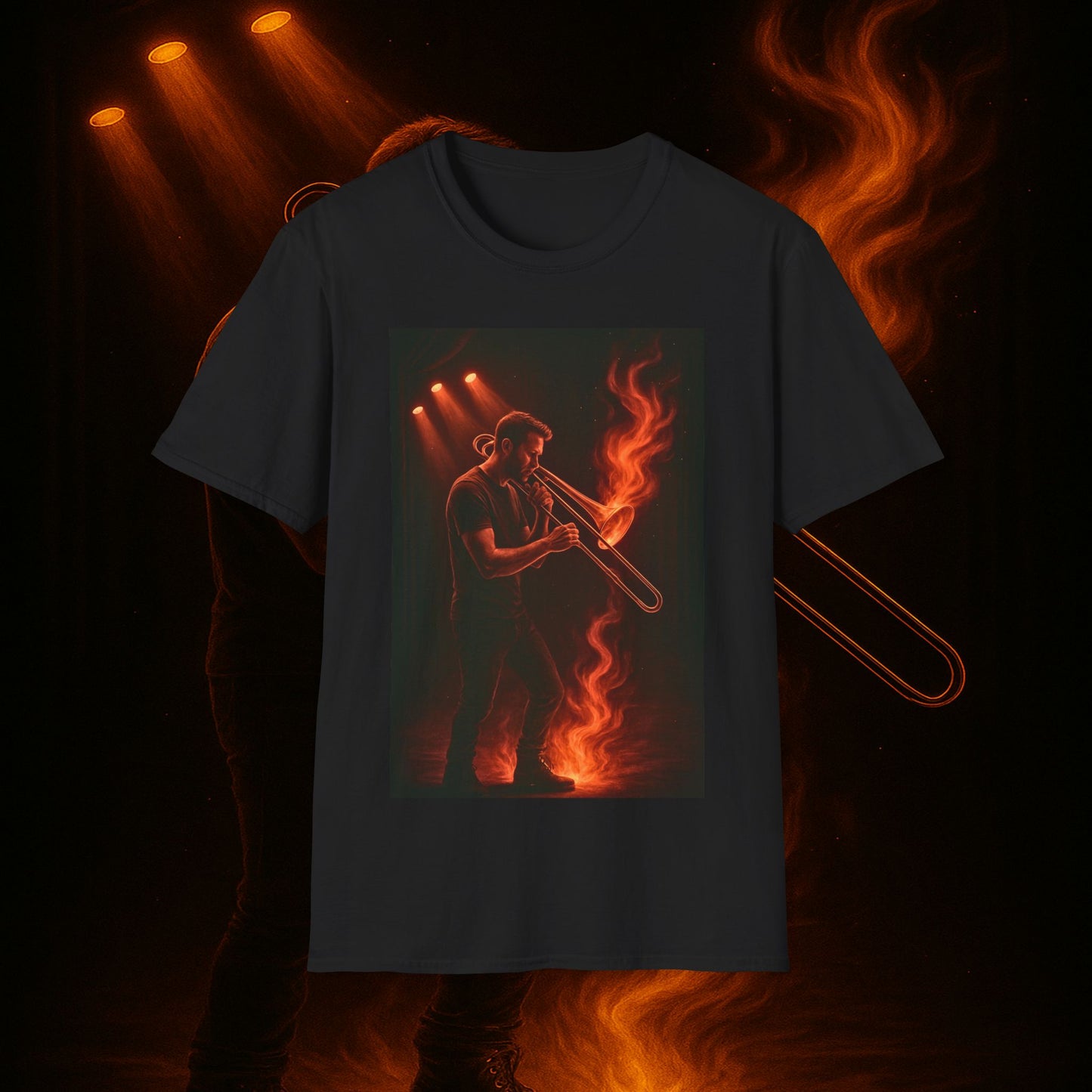 "Camiseta Trombón 🎷🔥No todos los fuegos hacen ruido… algunos tocan el alma.” 🔥🎷
