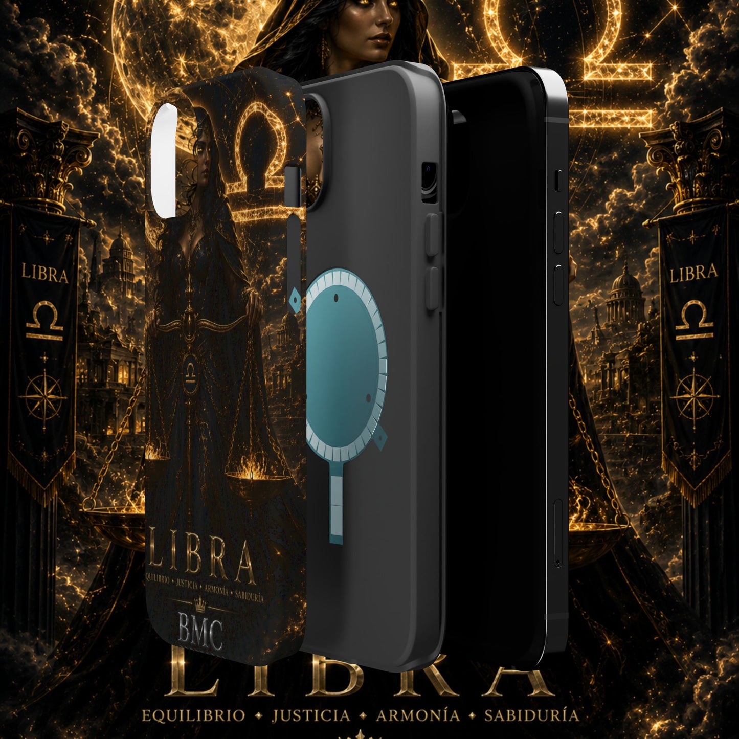 "Funda Magnética Reforzada libra– La Guardiana del Equilibrio"