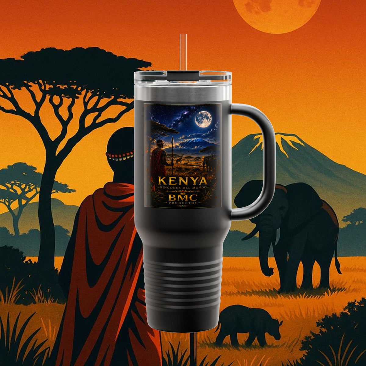 "taza de Viaje Aislada Kenia: Aventura Salvaje y Tierra de Horizontes Infinitos 🦁🌄🏕️"