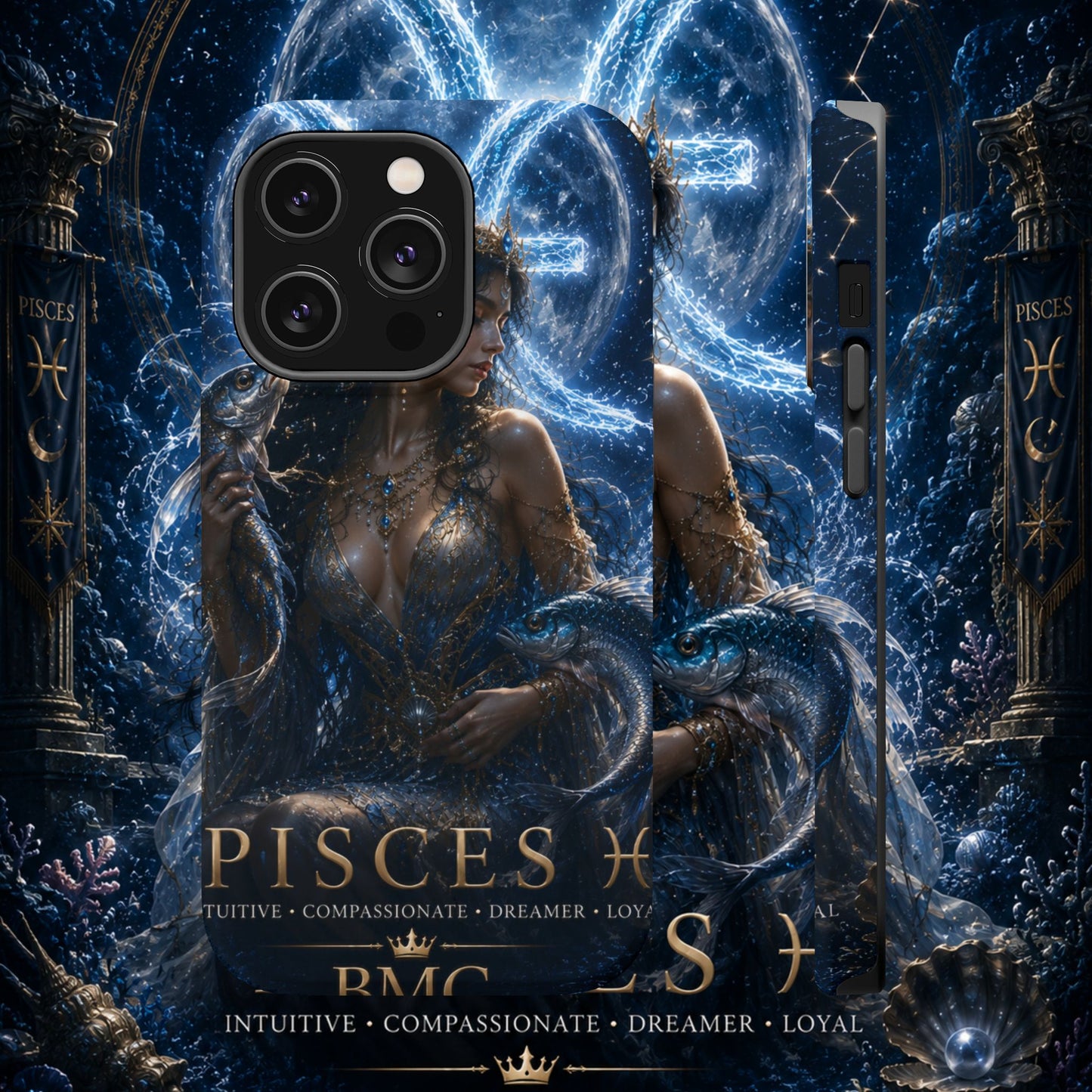 "Funda Magnética Reforzada Piscis M— La Guardiana de las Profundidades"