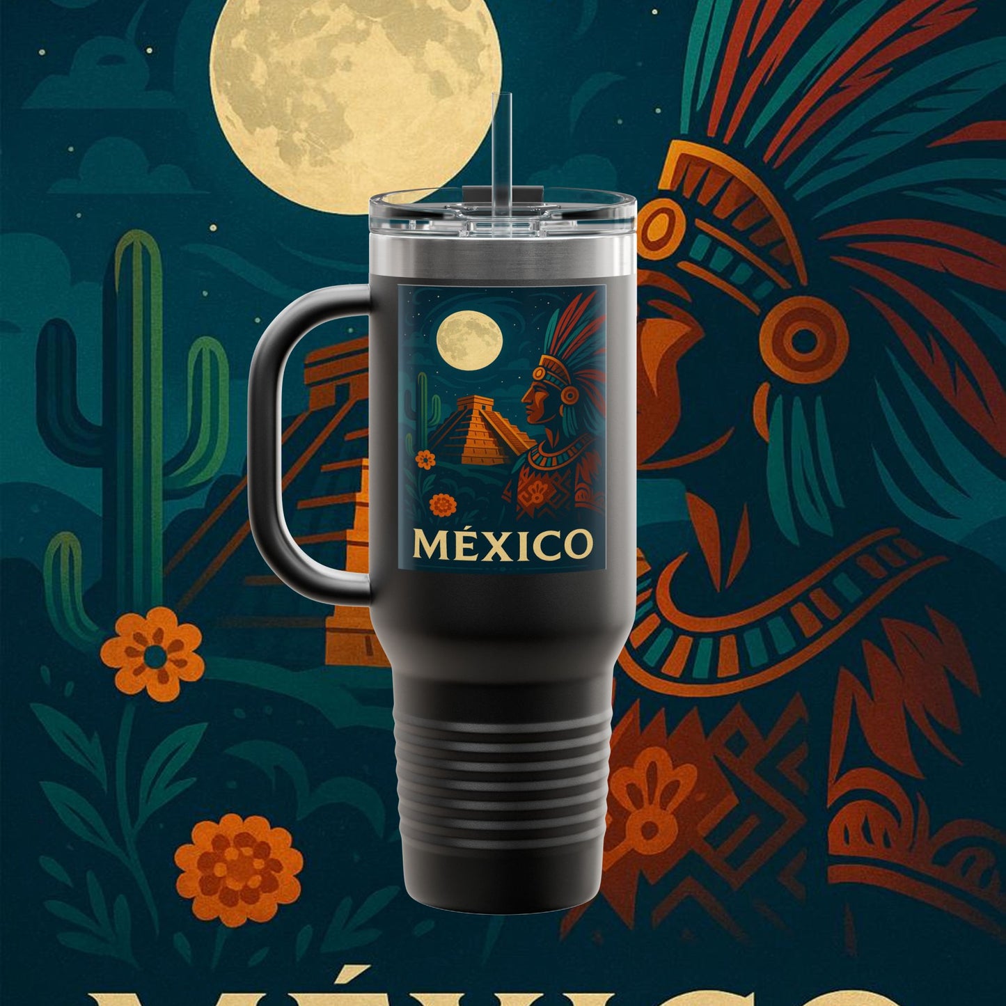 "taza de Viaje Aislada México: Tierra de Colores, Cultura y Corazón 🌵🎉🪅"