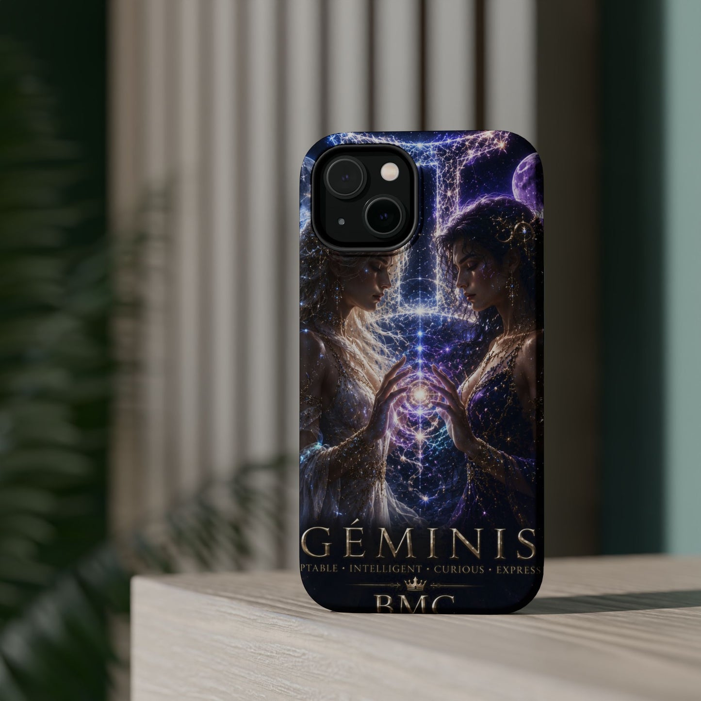 "Funda Magnética Reforzada♊ Géminis M— Reflejo del alma dividida"
