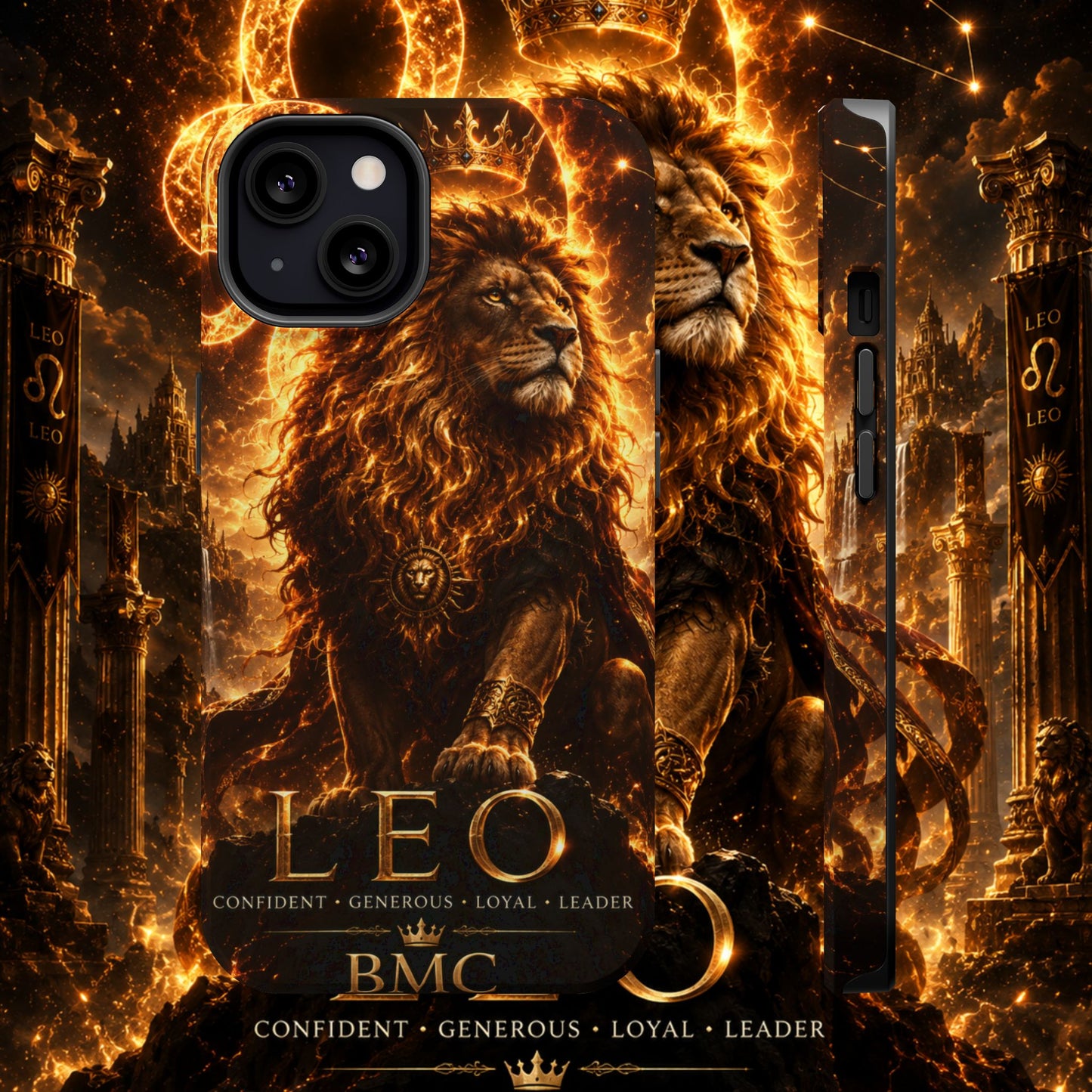 "Funda Magnética Reforzada ♌ Leo — Soberano del fuego eterno"