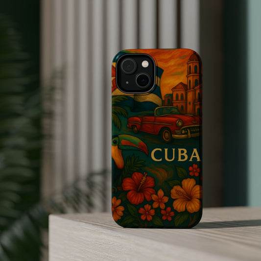 "Funda Magnética Reforzada Magnética Reforzada Cuba: Ritmo, Historia y Encanto Caribeño 🎺🚗🌴 "