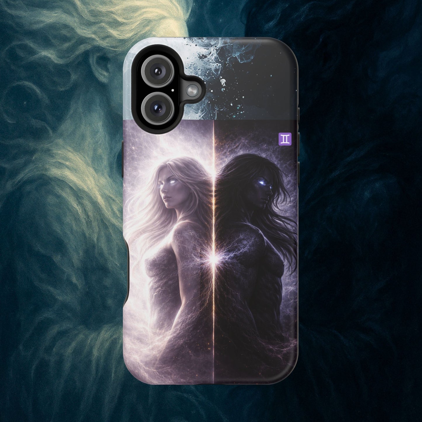 "Funda Magnética Reforzada♊ Géminis — Reflejo del alma dividida"