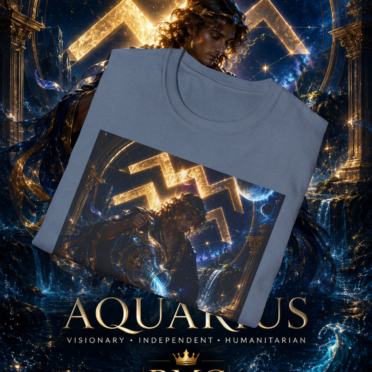 "Camiseta ♒ ACUARIO – El Visionario del Cielo y el Agua"