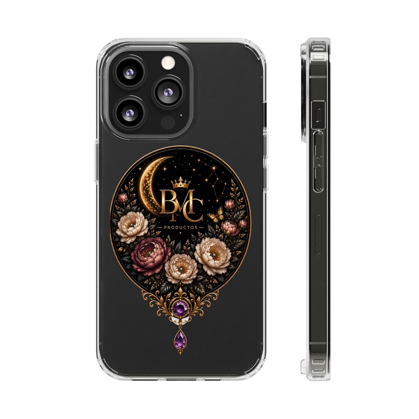 🌙 Moon & Bloom | Funda Magnética Transparente para iPhone