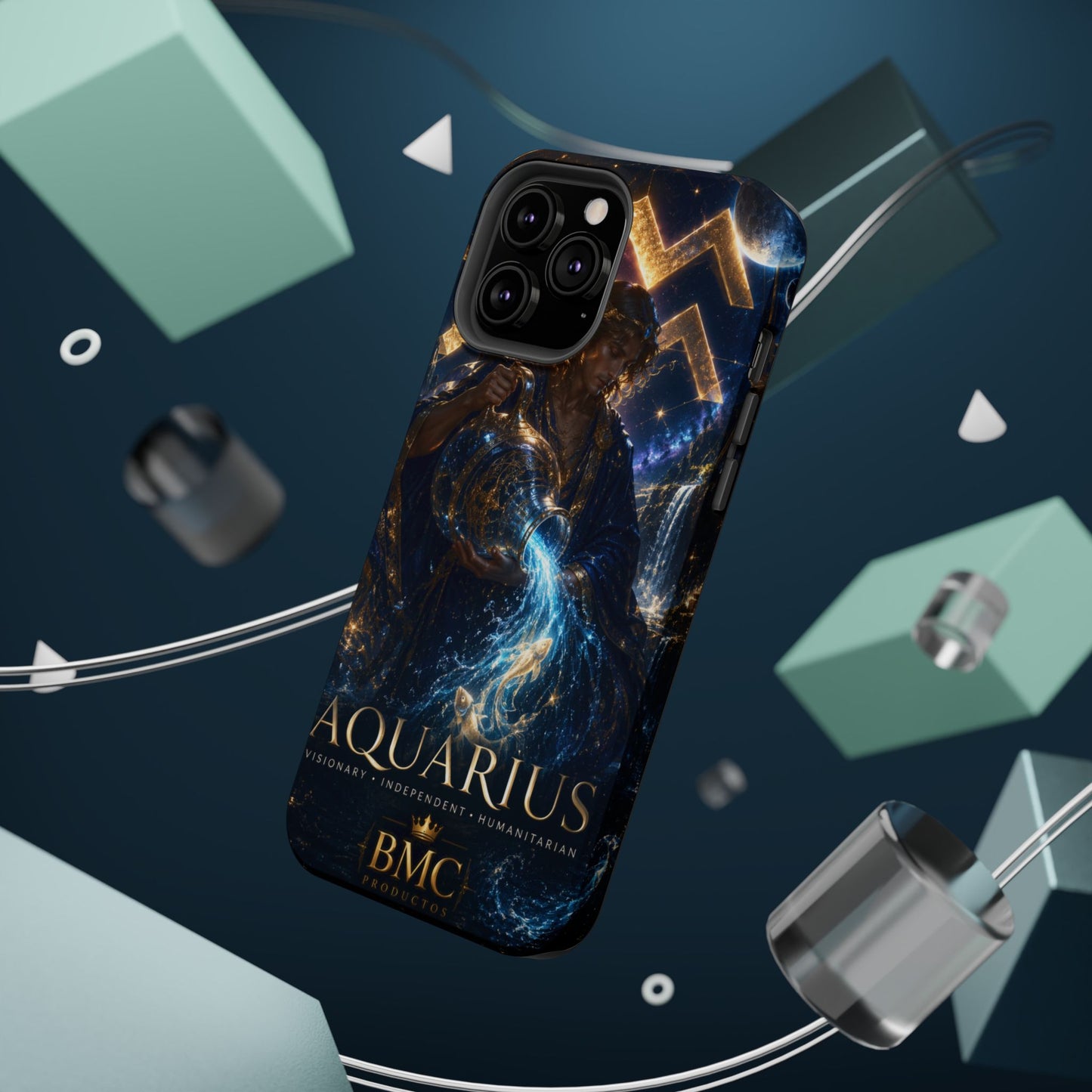 "Funda Magnética Reforzada♒ ACUARIO – El Visionario del Cielo y el Agua"