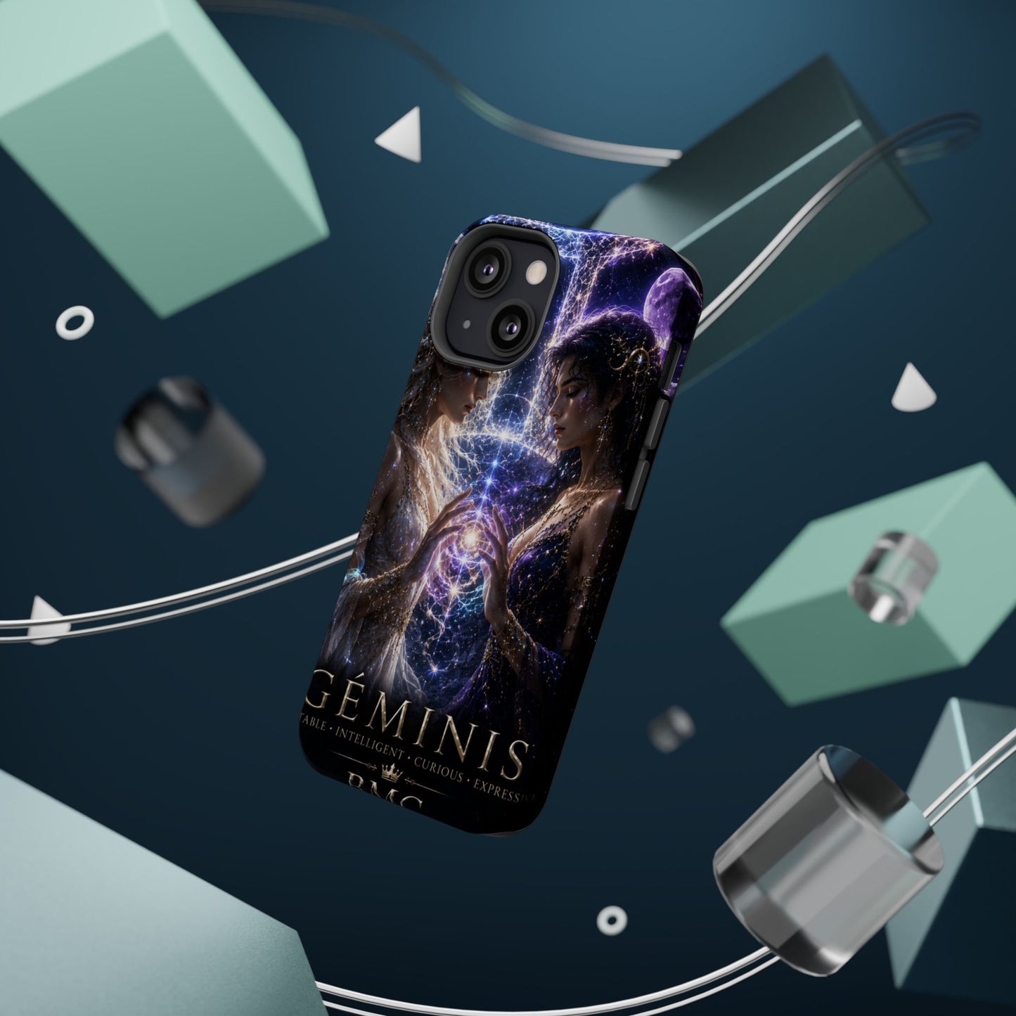 "Funda Magnética Reforzada♊ Géminis M— Reflejo del alma dividida"