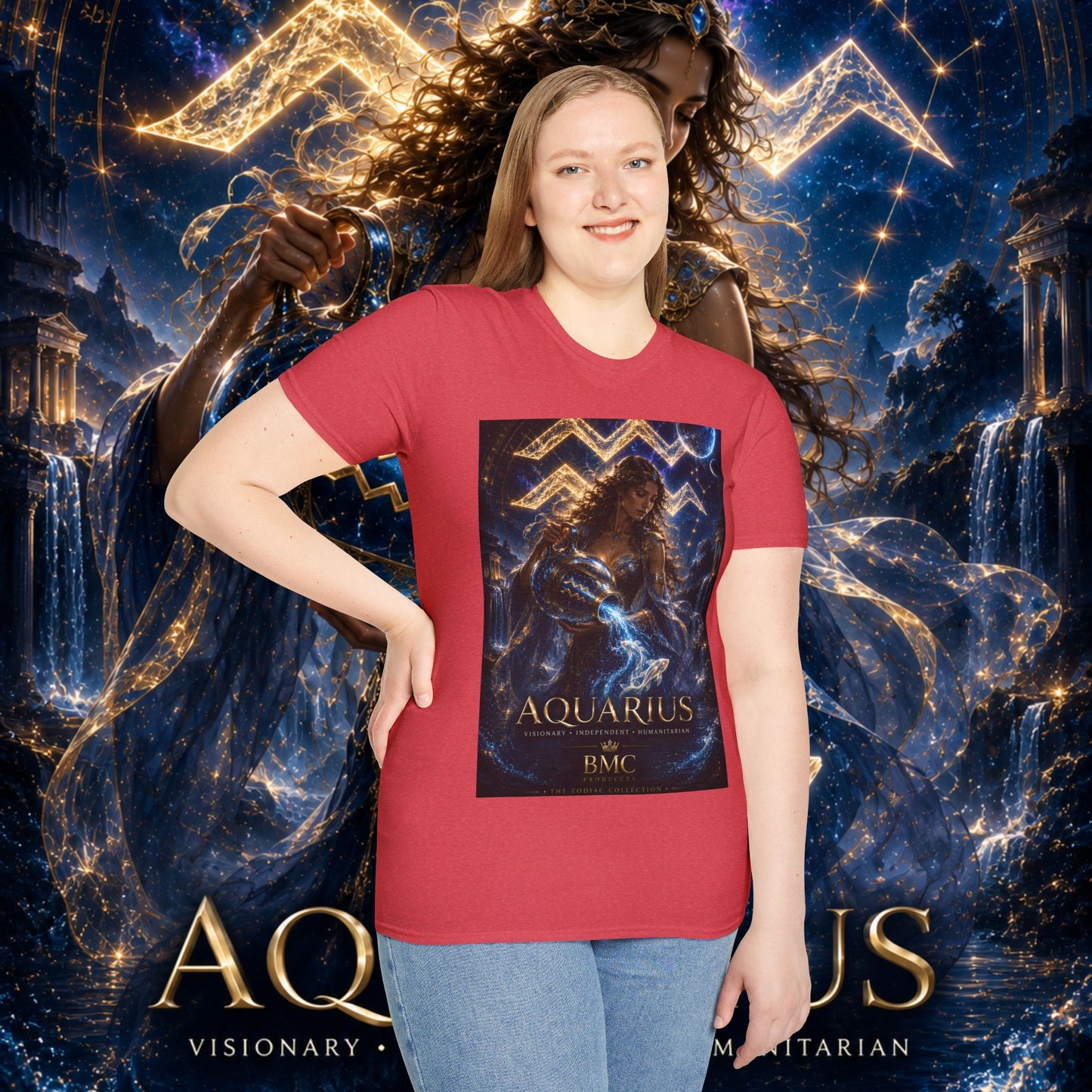"Camiseta ♒ ACUARIO M– La Visionaria del Cielo y el Agua"