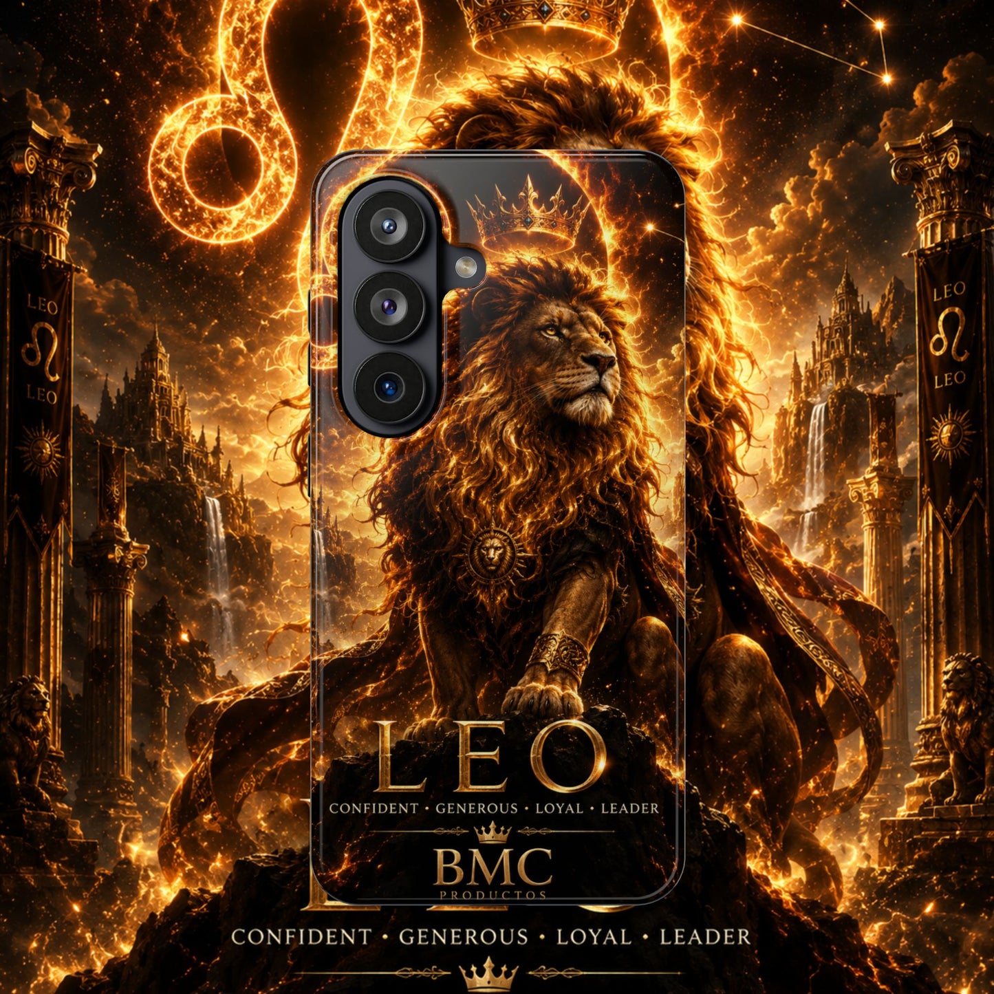 "Funda Magnética Reforzada ♌ Leo — Soberano del fuego eterno"