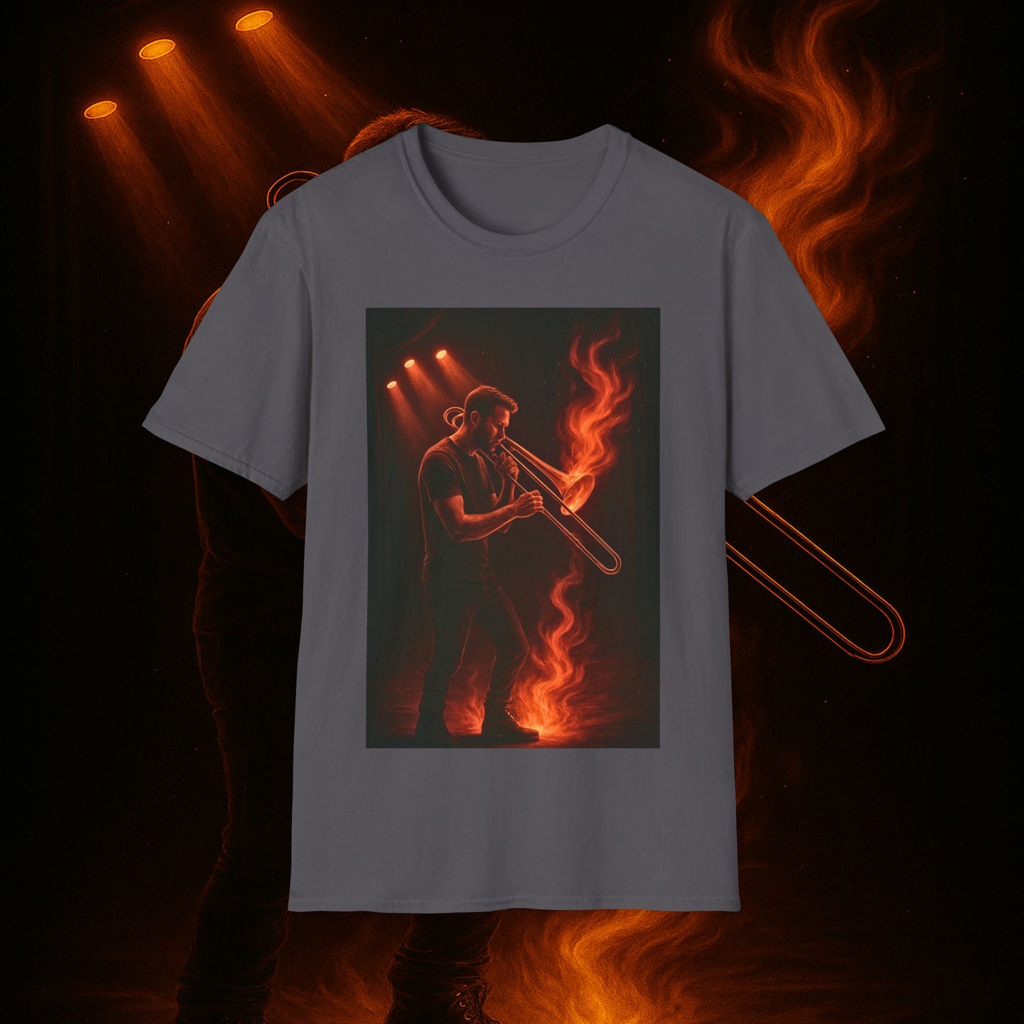 "Camiseta Trombón 🎷🔥No todos los fuegos hacen ruido… algunos tocan el alma.” 🔥🎷