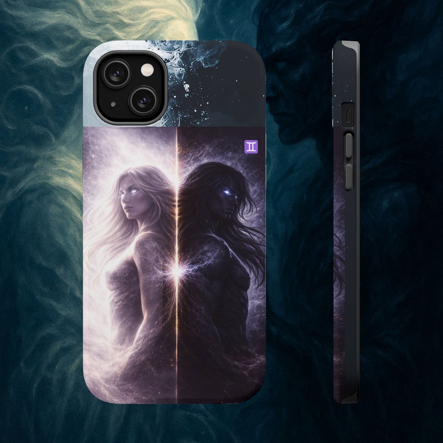 "Funda Magnética Reforzada♊ Géminis — Reflejo del alma dividida"