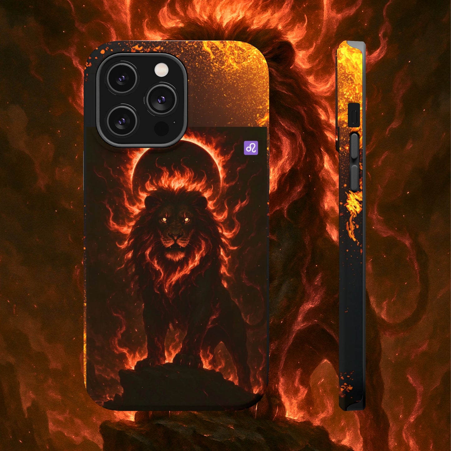"Funda Magnética Reforzada ♌ Leo — Soberano del fuego eterno"