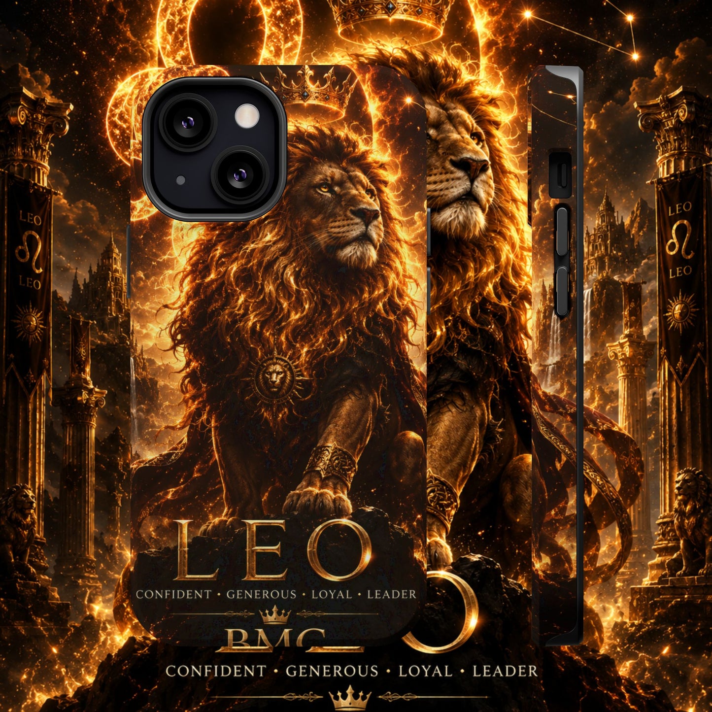 "Funda Magnética Reforzada ♌ Leo — Soberano del fuego eterno"