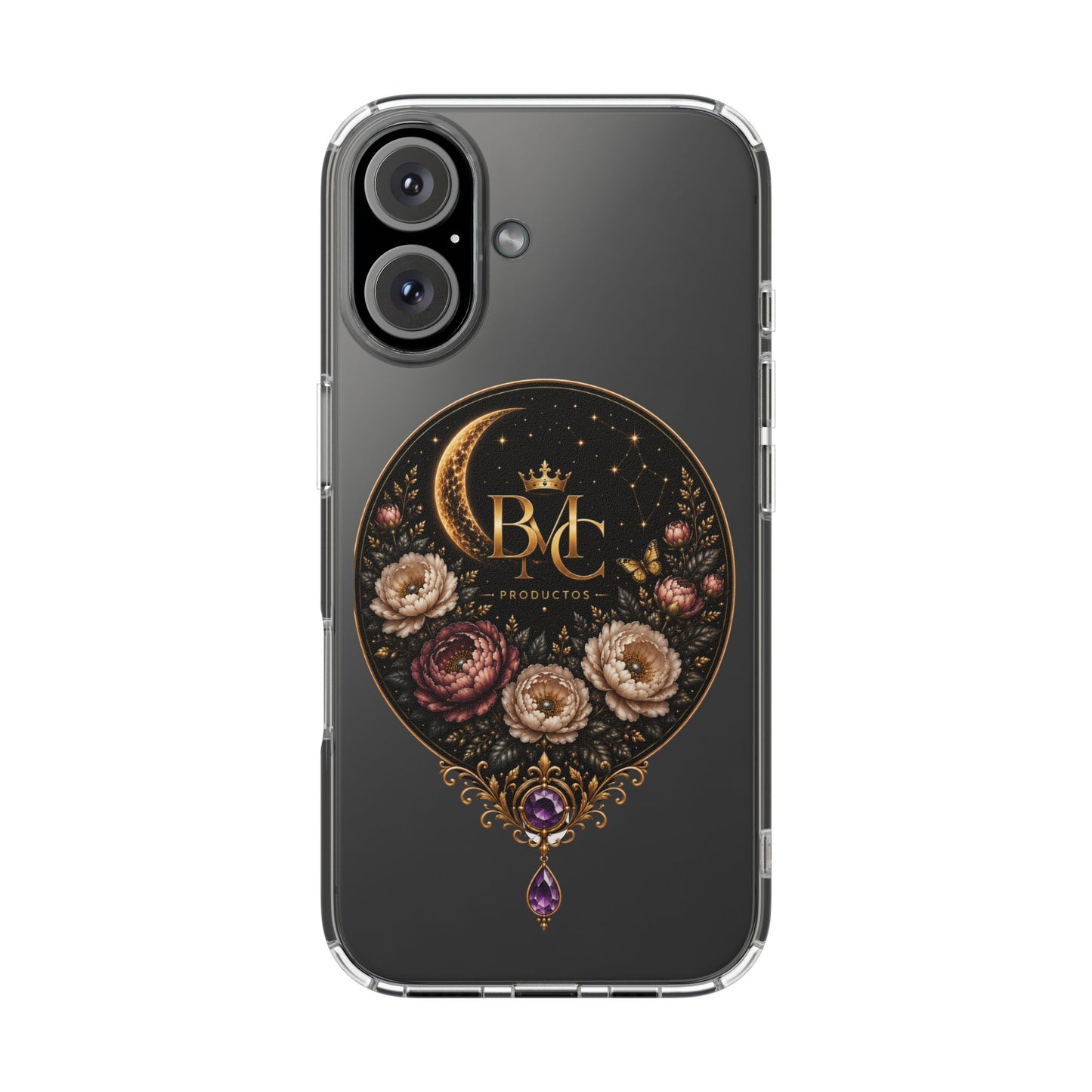 🌙 Moon & Bloom | Funda Magnética Transparente para iPhone