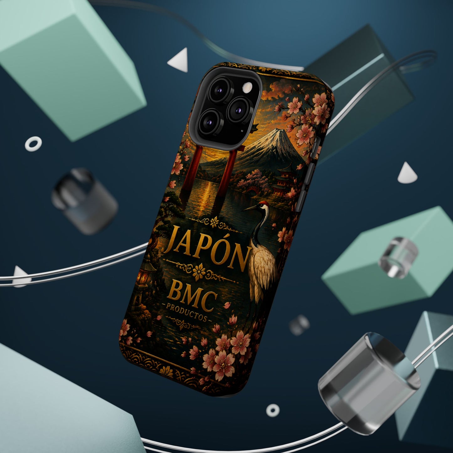 "Funda Magnética Reforzada Japón: Tradición entre Cerezos y Montañas 🌸⛩️🗻"