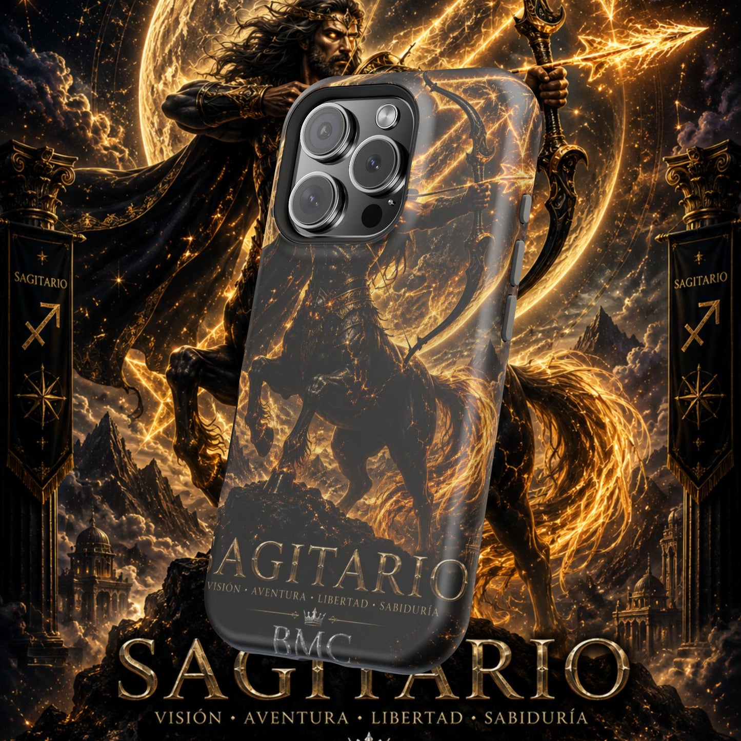 "Funda Magnética Reforzada Sagitario – El Cazador del Horizonte"