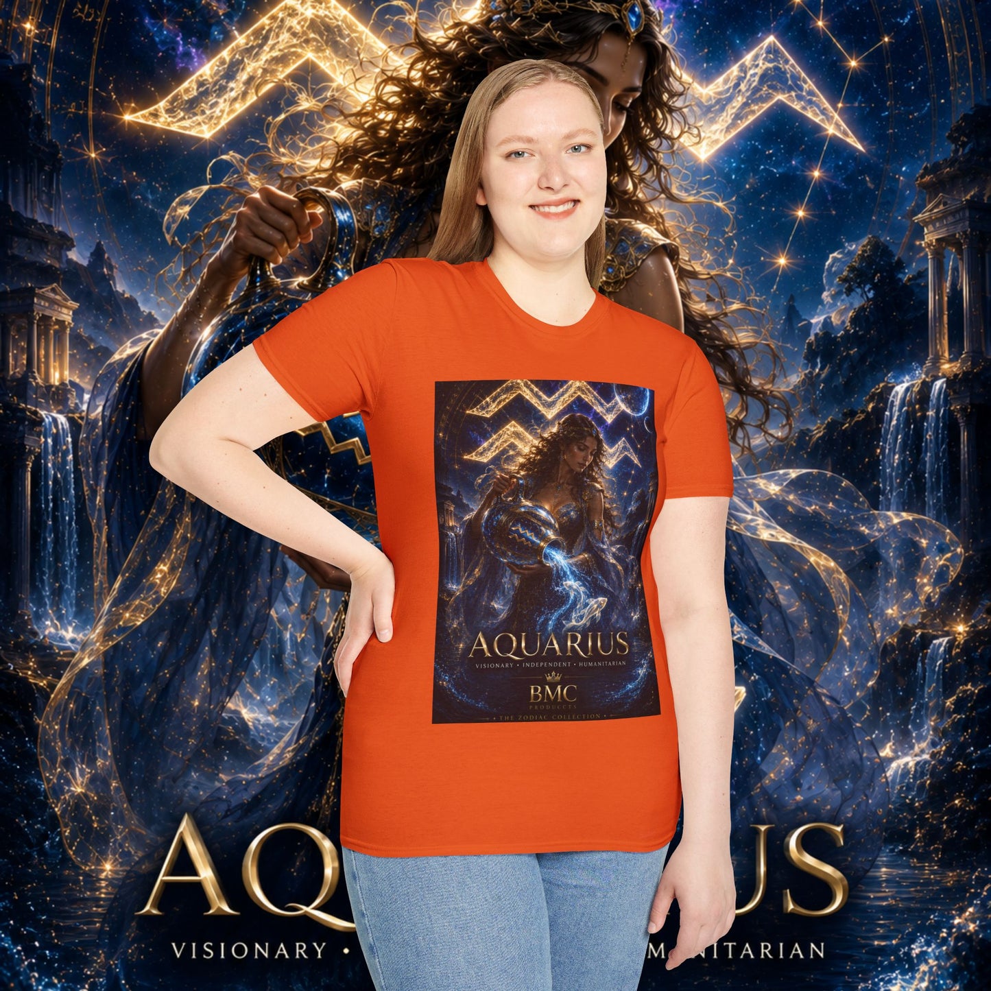 "Camiseta ♒ ACUARIO M– La Visionaria del Cielo y el Agua"