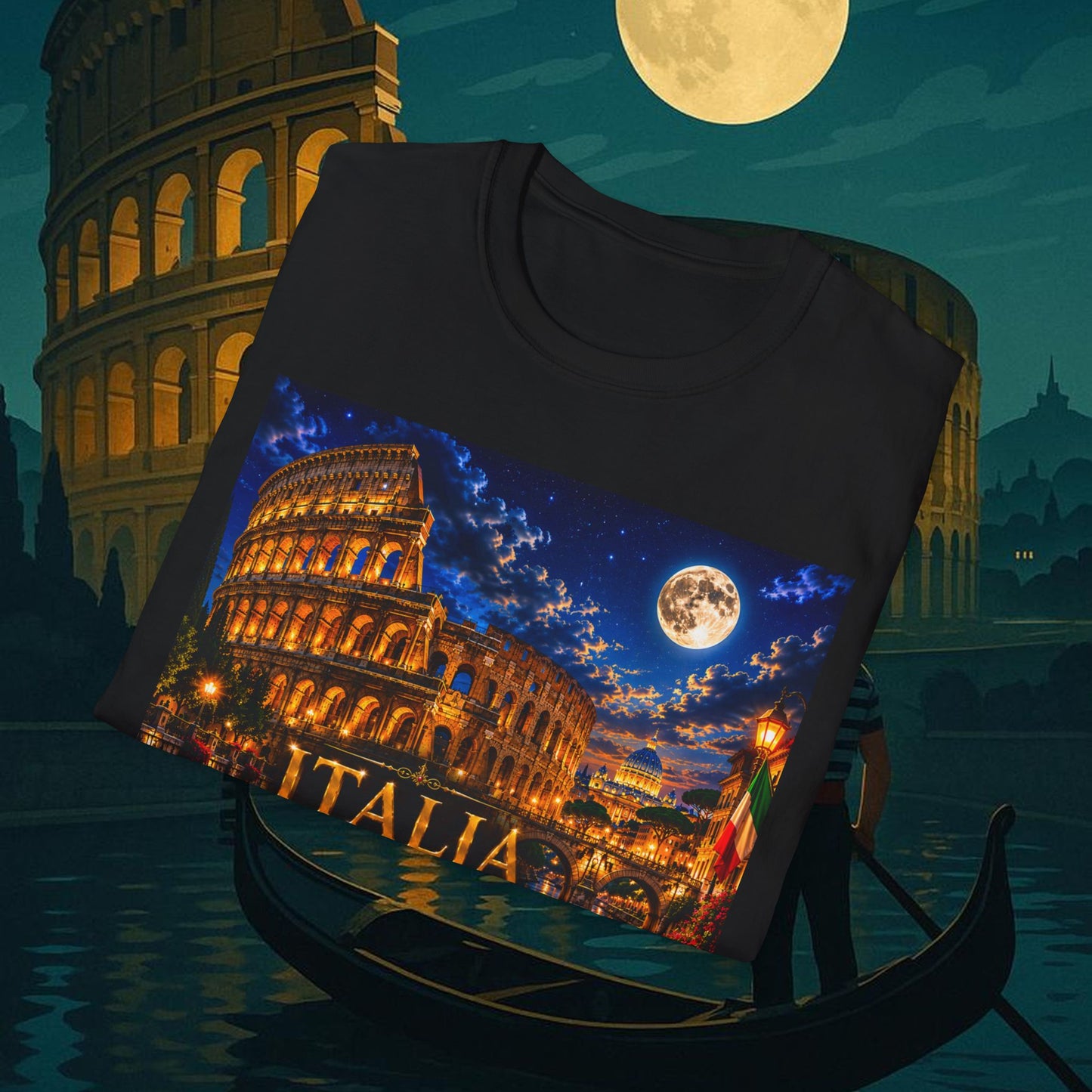 "Camiseta  Italia: Arte, Pasión y Sabores Eternos 🎨🍝🏛️"