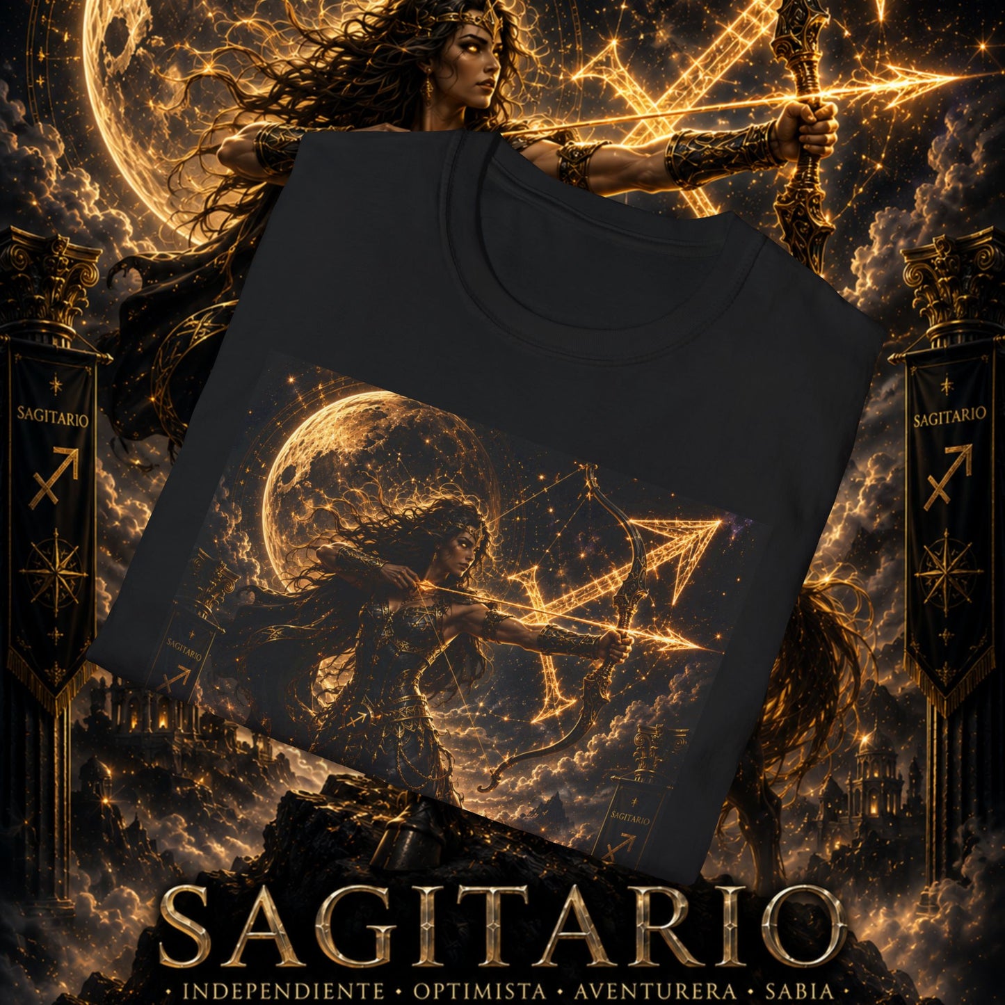 "Camiseta Sagitario M – La Cazadora del Horizonte"