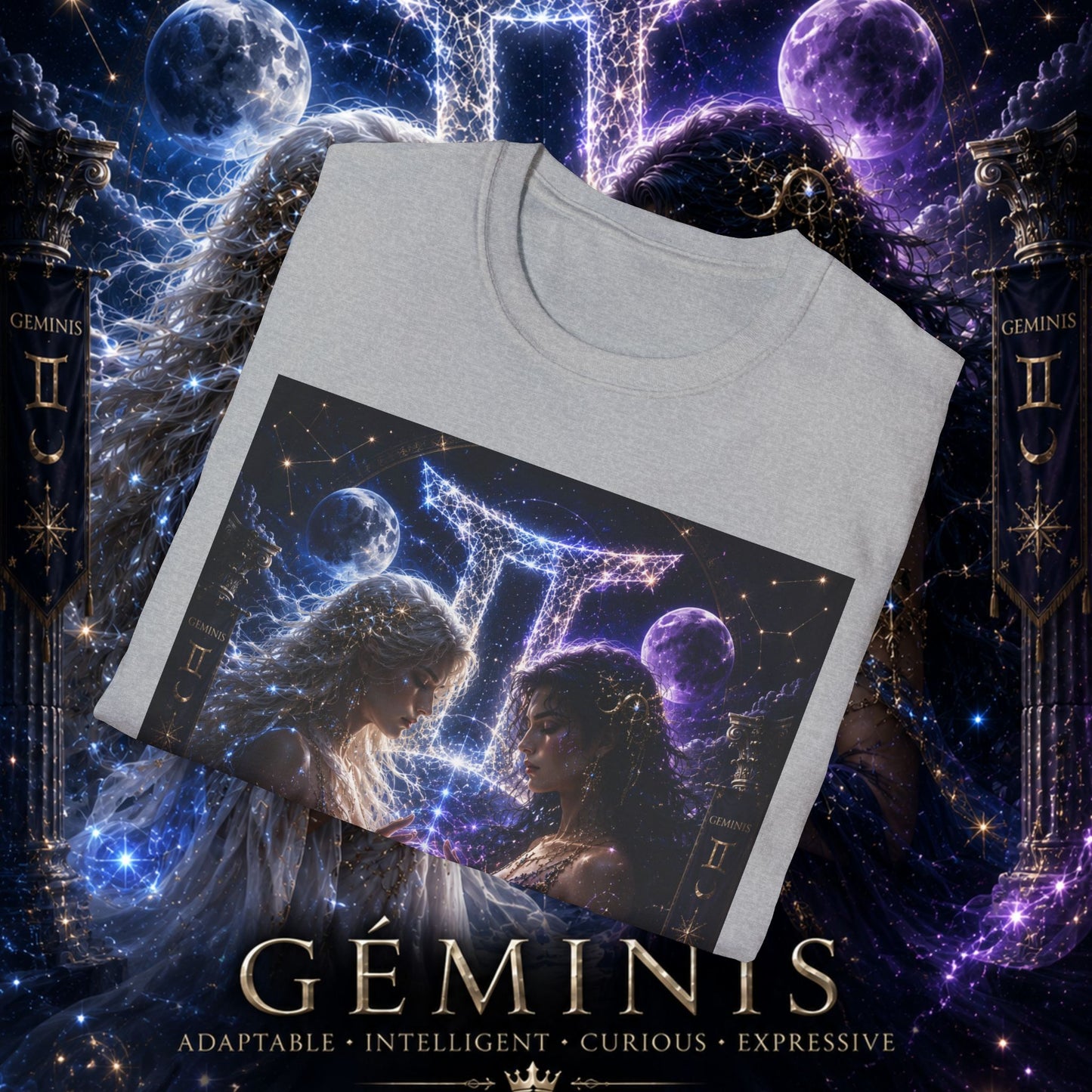"Camiseta ♊ Géminis M — Reflejo del alma dividida"