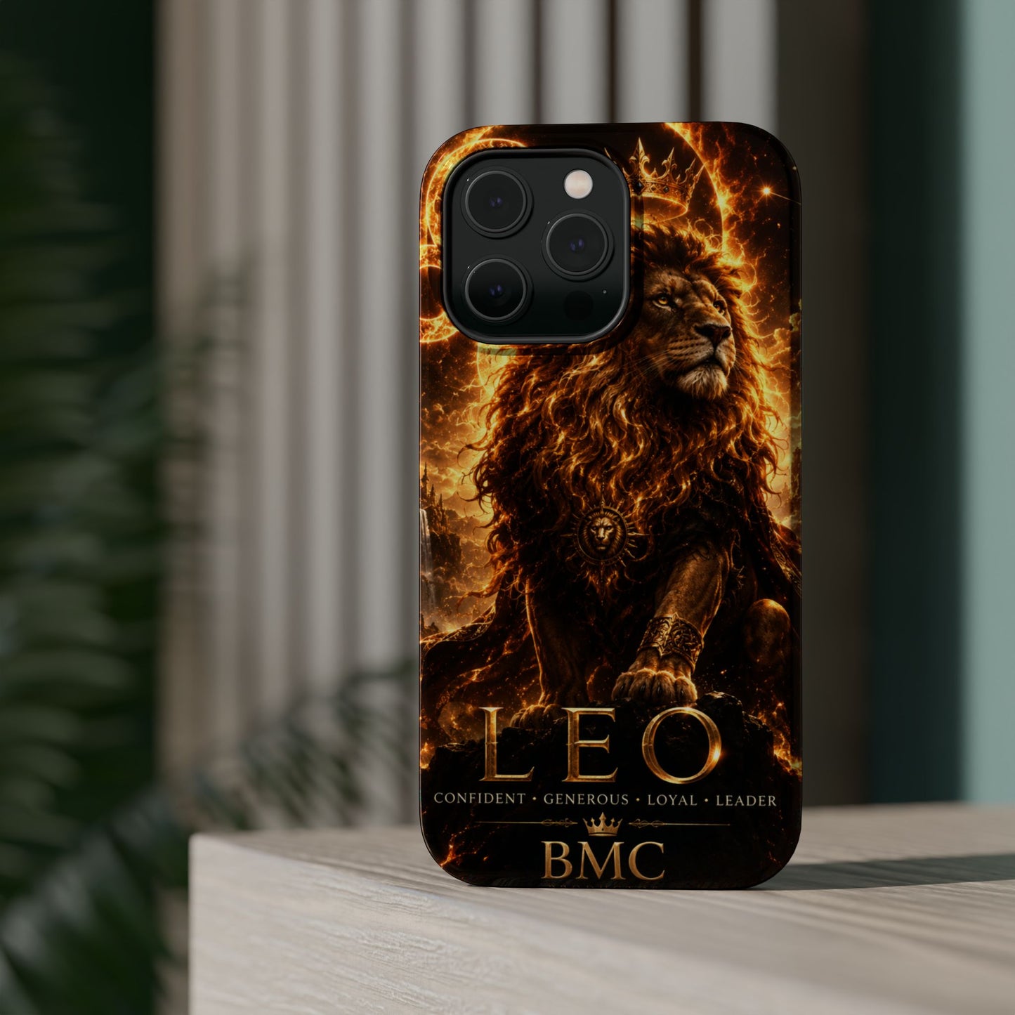 "Funda Magnética Reforzada ♌ Leo — Soberano del fuego eterno"