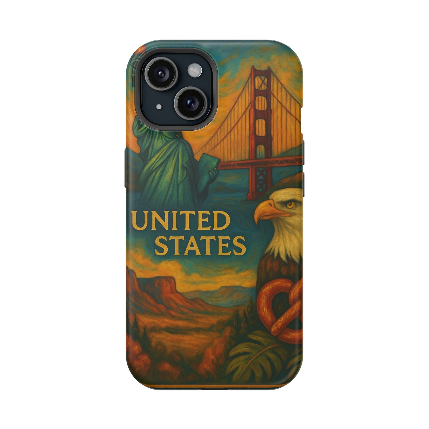 "Funda Magnética Reforzada Estados Unidos: Sueños, Libertad y Grandes Horizontes 🗽🏜️🌆"