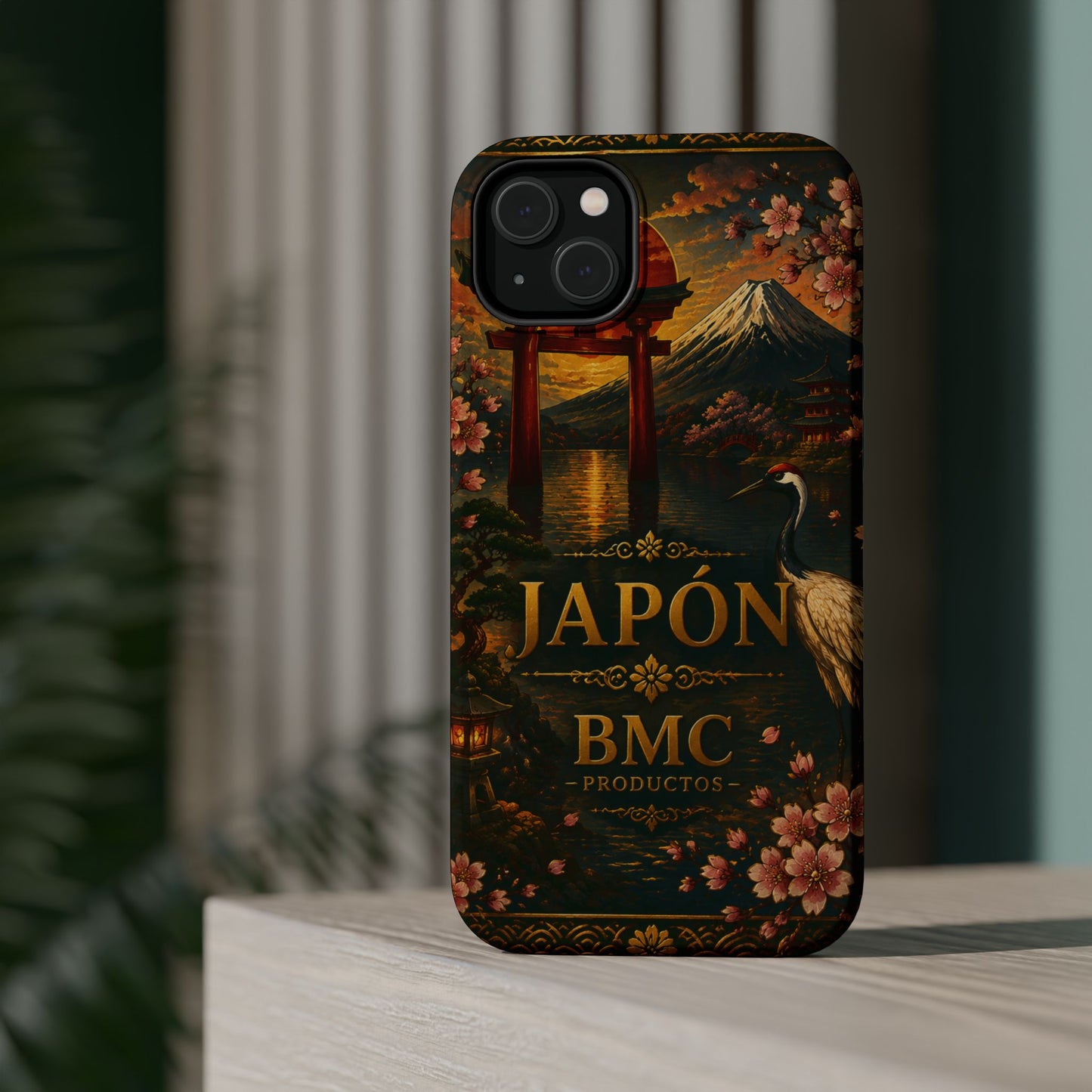 "Funda Magnética Reforzada Japón: Tradición entre Cerezos y Montañas 🌸⛩️🗻"